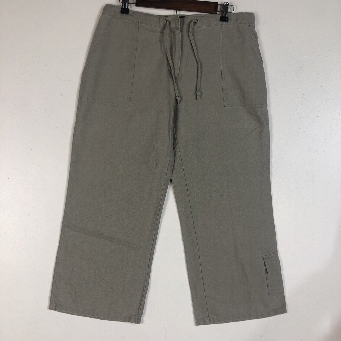 Eddie Bauer Linen Capri Pants Women’s Size 10 Color Beige