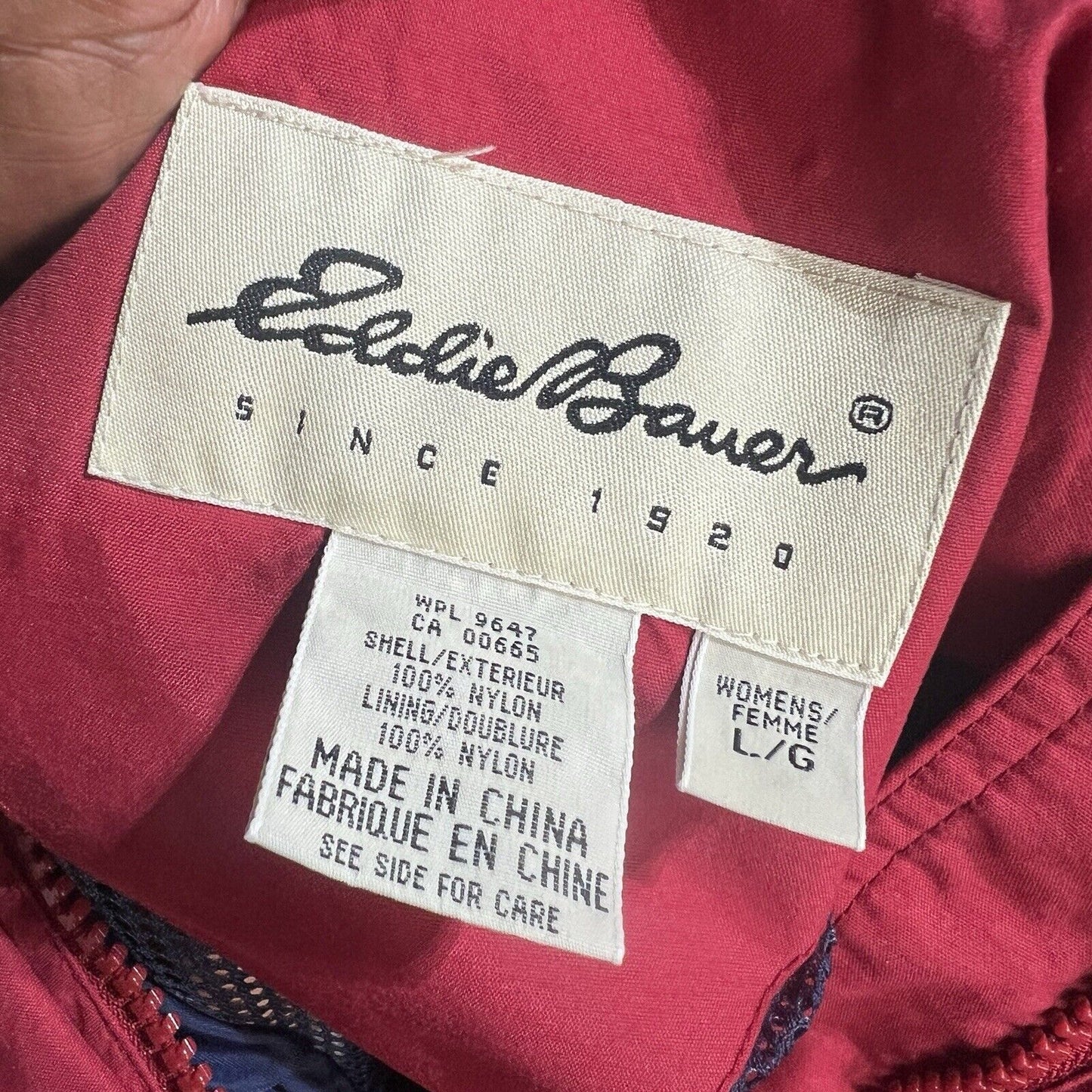 Eddie Bauer Jacket Women’s Size Large Color Red Full Zip Casual