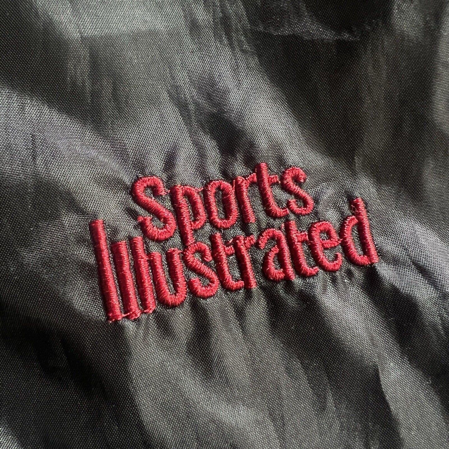 Vintage Sports Illustrated Windbreaker Jacket Mens XL Lightweight Full Zip Black
