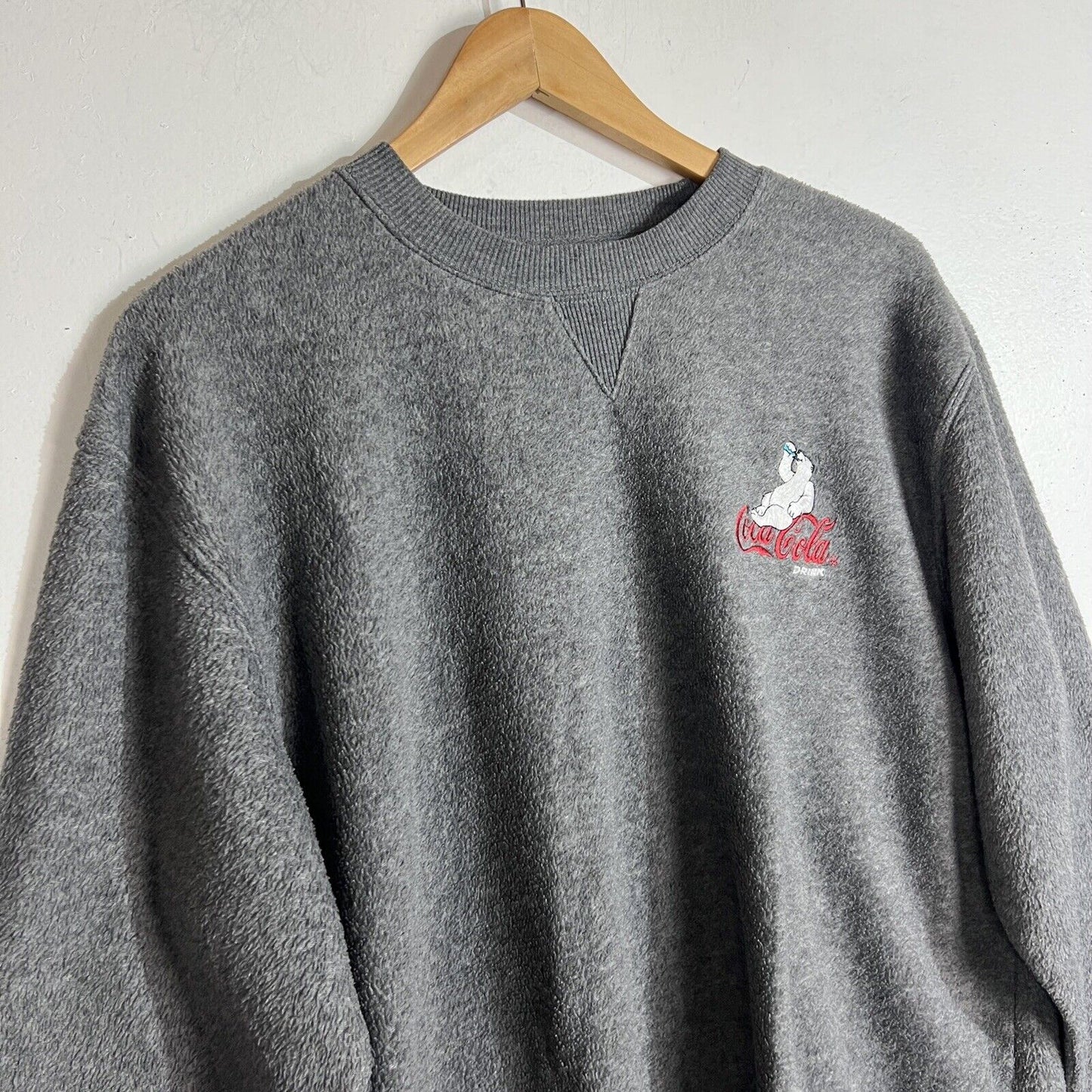 Coca Cola Sweatshirt Adult Size Large (11/13 ) Gray Long Sleeve (Soft Material)