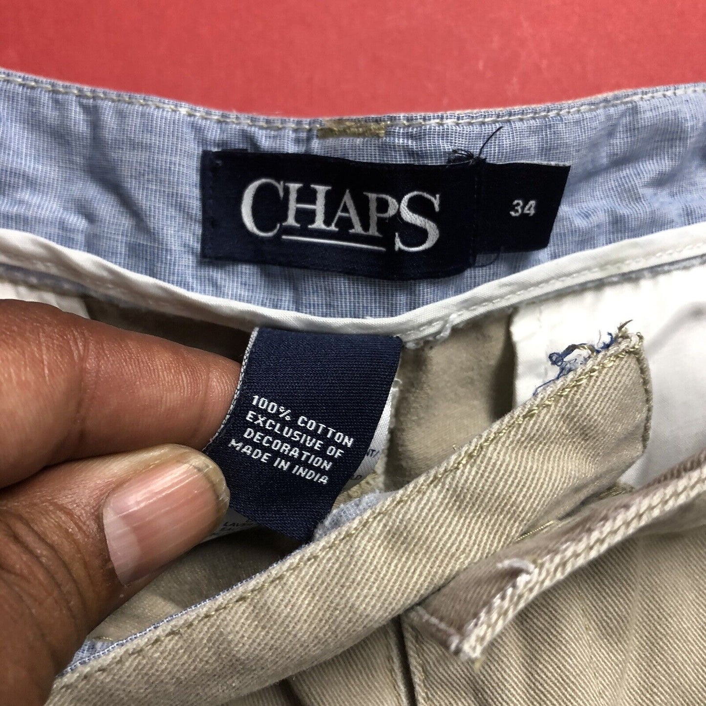 Chaps Chino Shorts Men’s Size 34 Khaki (1007320))