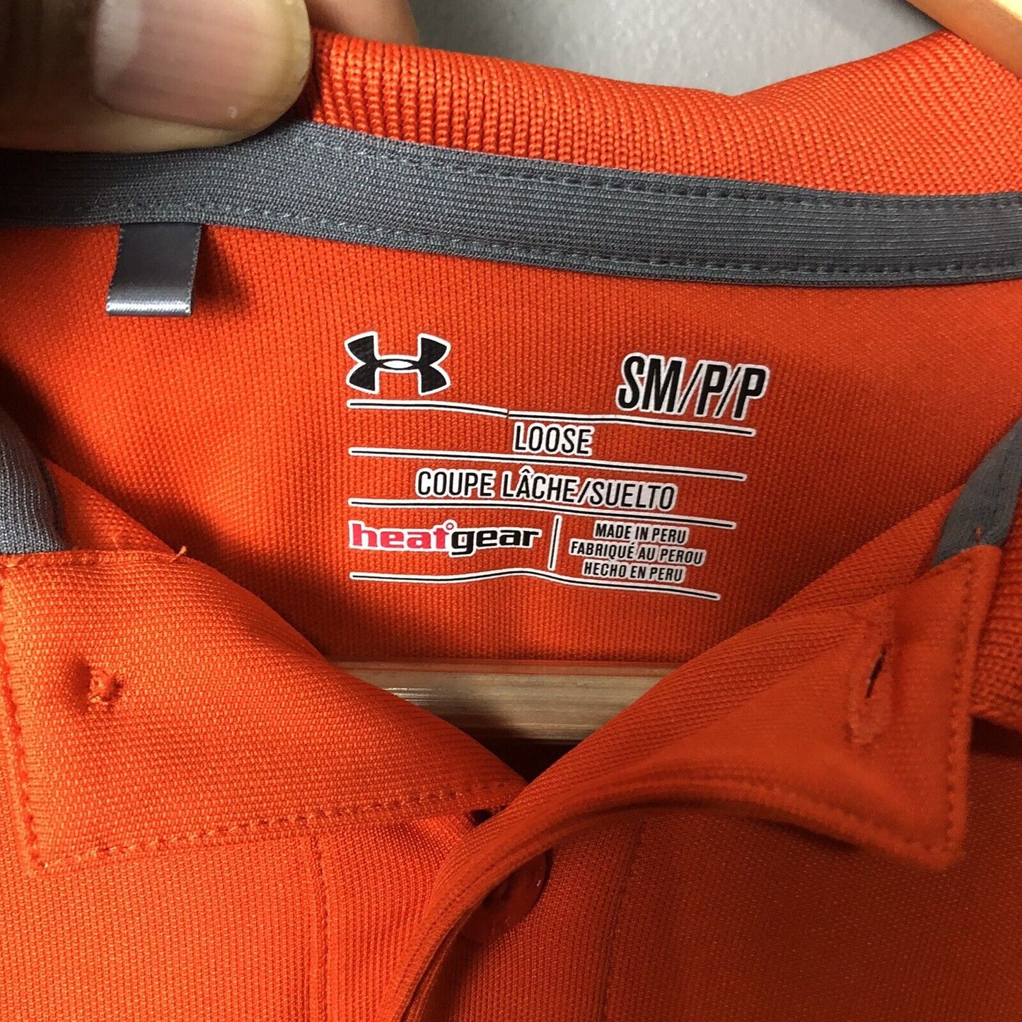 Under Armour Pullover Polo Golf Shirt Adult Small Orange Casual Men’s