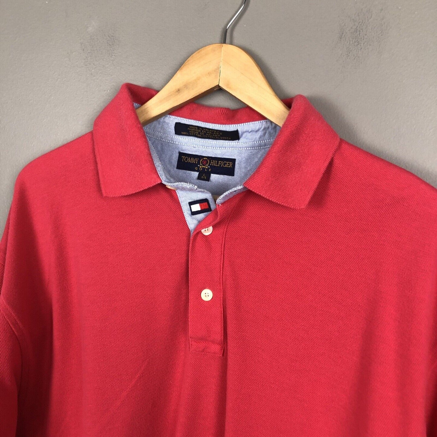 Tommy Hilfiger Golf Men’s Polo Shirt Size Large Pink Short Sleeve Pullover