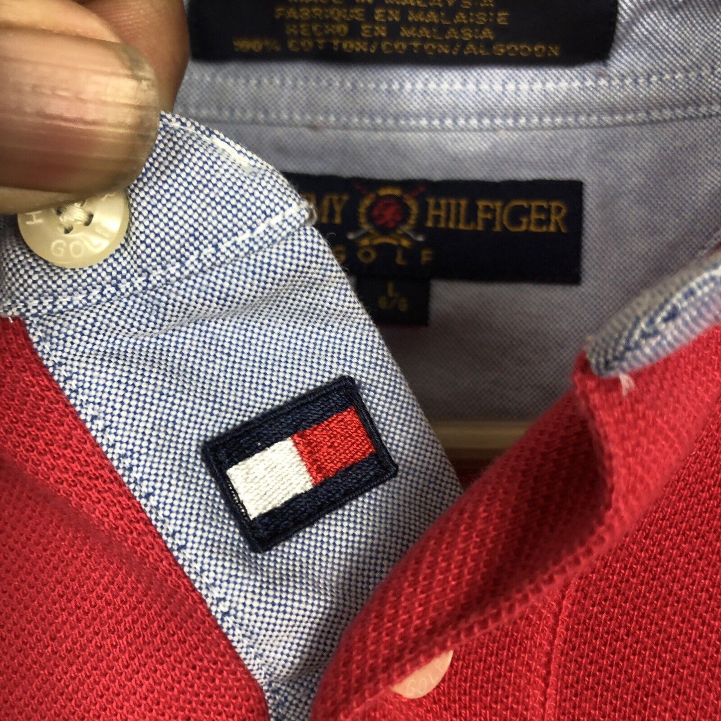 Tommy Hilfiger Golf Men’s Polo Shirt Size Large Pink Short Sleeve Pullover