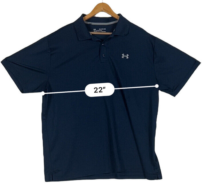 Under Armour Heat Gear Men’s Golf Shirt Size 2XL Color Blue (Pre-Owned)