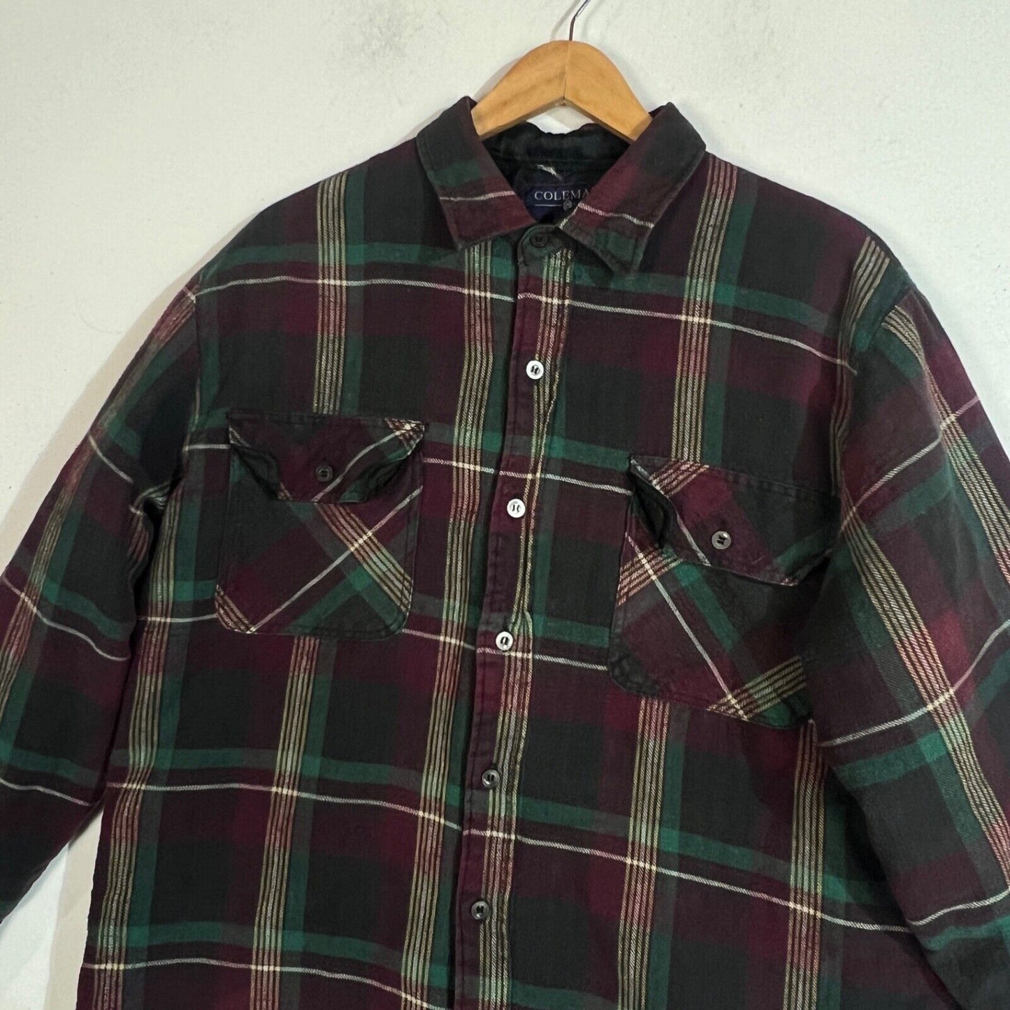 Coleman Outdoor Lined Shirt Men's Size Large Multicolor Button Down Heavyweight