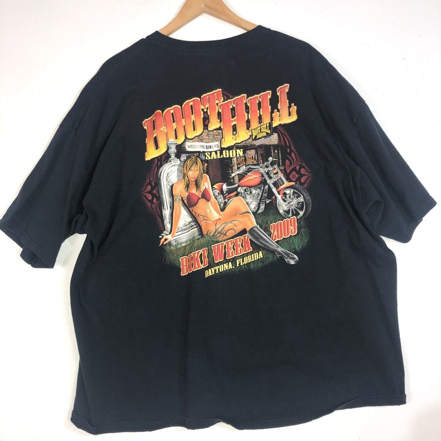 Boot Heel Saloon T Shirt Mens Size 3XL Color Black Bike Week 2009