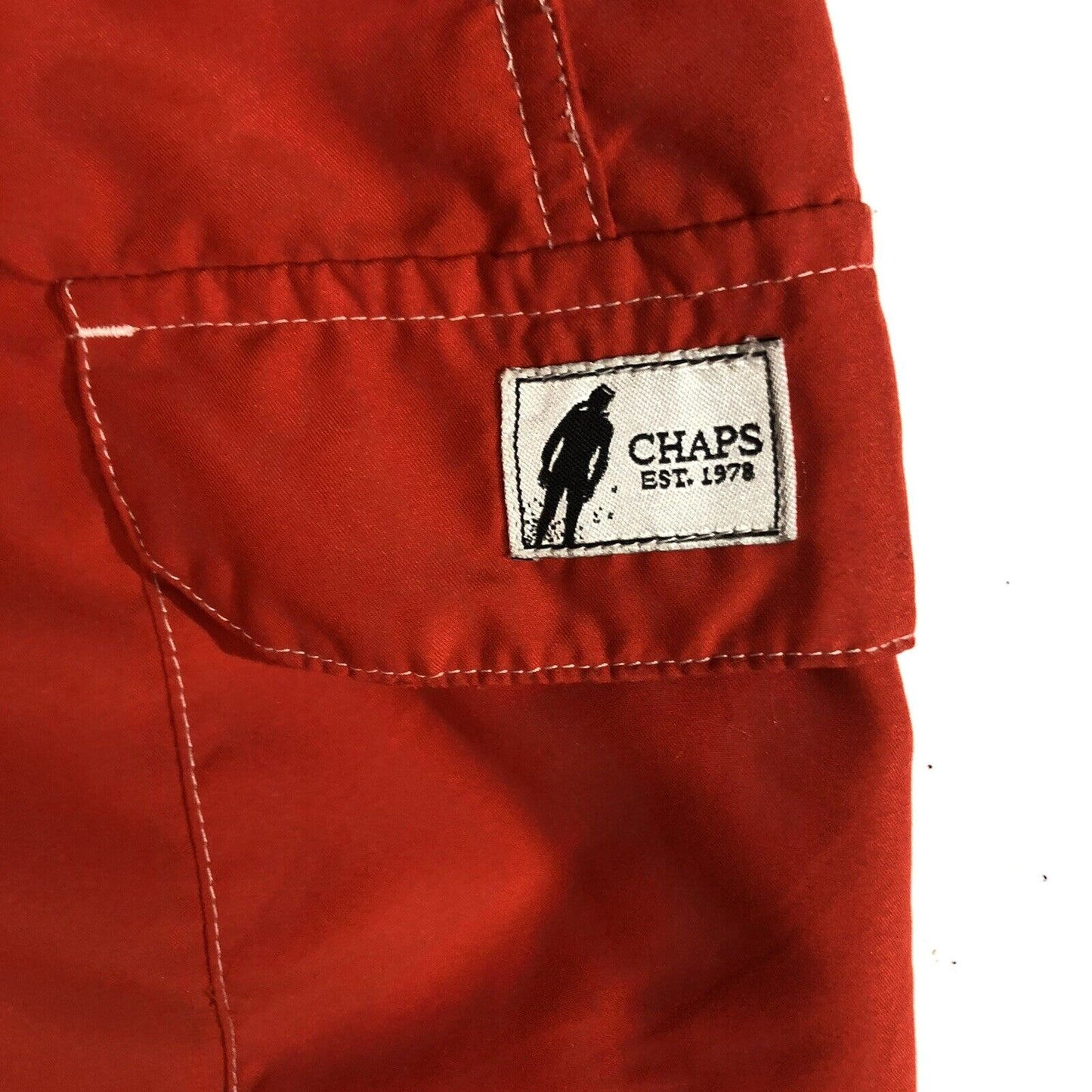 Chaps Mens Swim Trunks Size Large Color Red