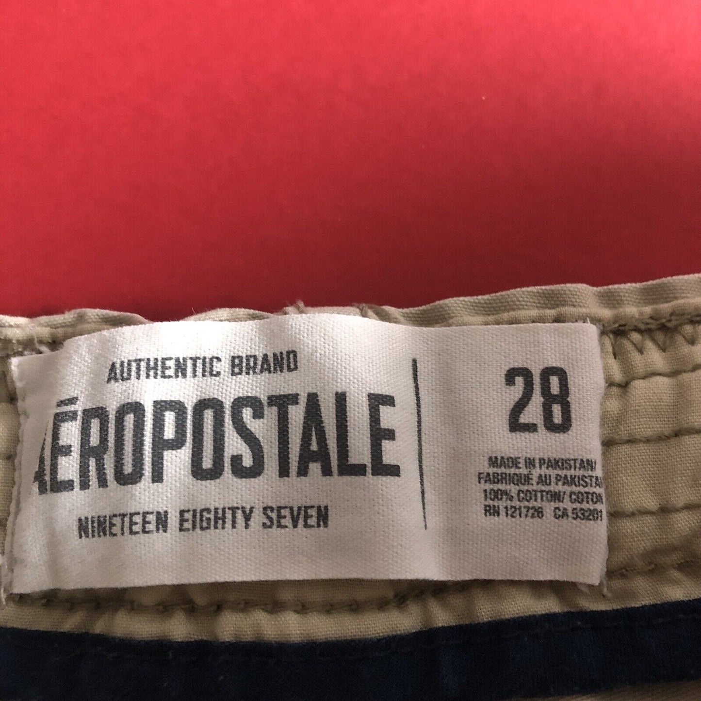 Aeropostale Shorts Mens Size 28 Color Khaki/Blue 0110