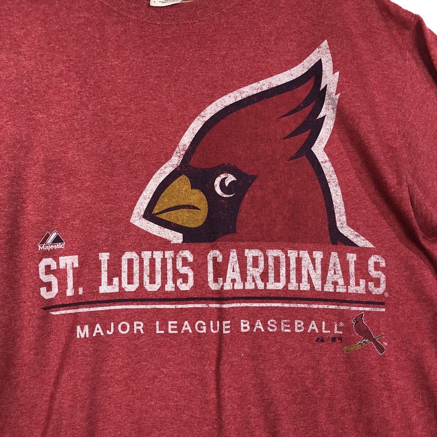 Majestic St. Louis Cardinals T Shirt Mens Size L Color Red (Pre-Owned)