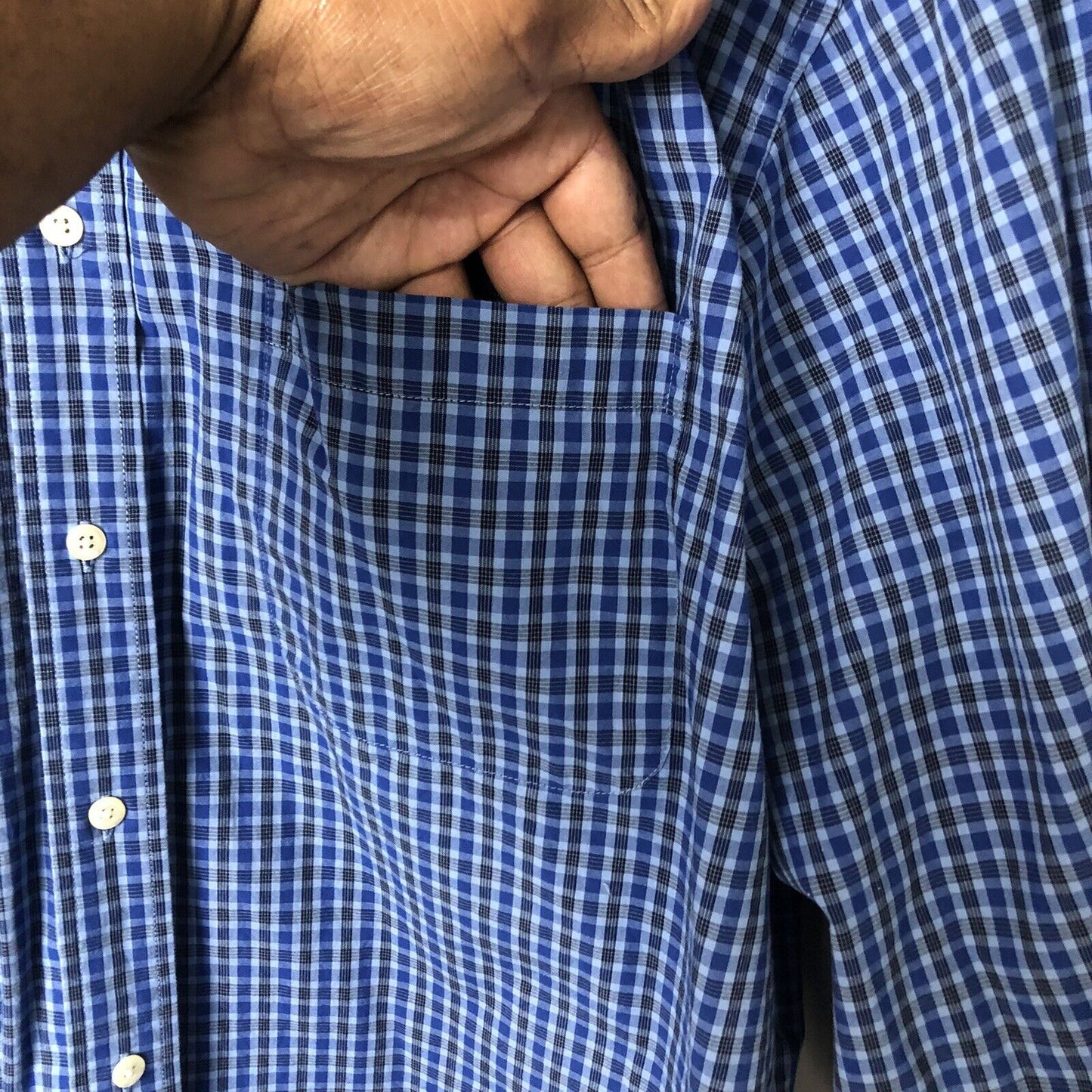 Eddie Bauer Men’s Button Up Shirt Size L Blue Long Sleeve Casual