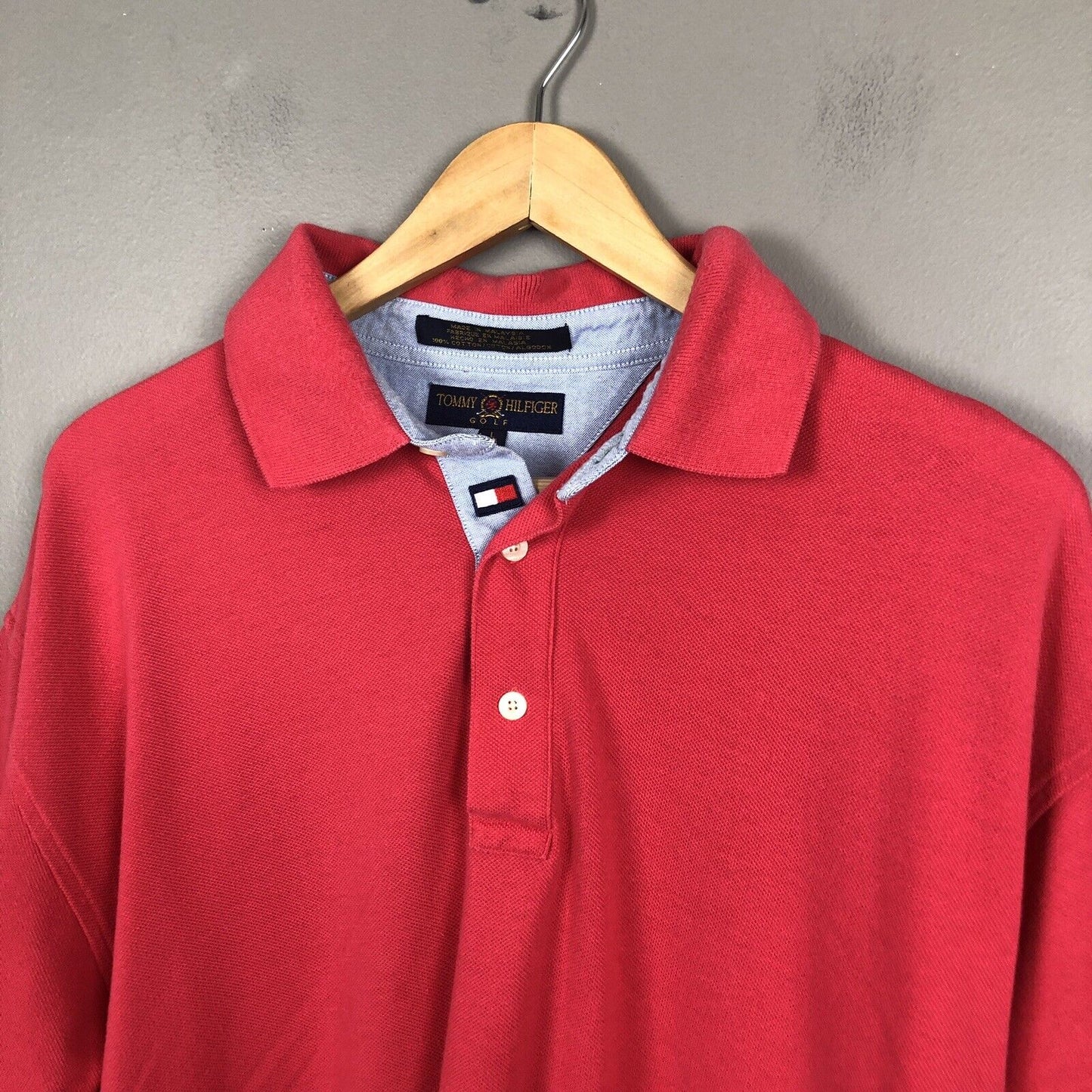 Tommy Hilfiger Golf Men’s Polo Shirt Size Large Pink Short Sleeve Pullover