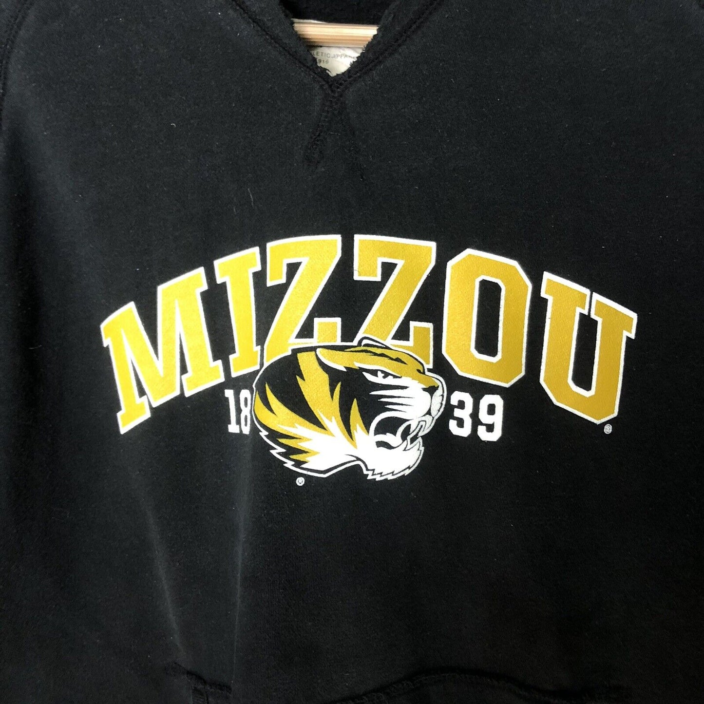 Vintage Champion Mizzou Missouri University Hoodie Adult L Black Pullover Men’s