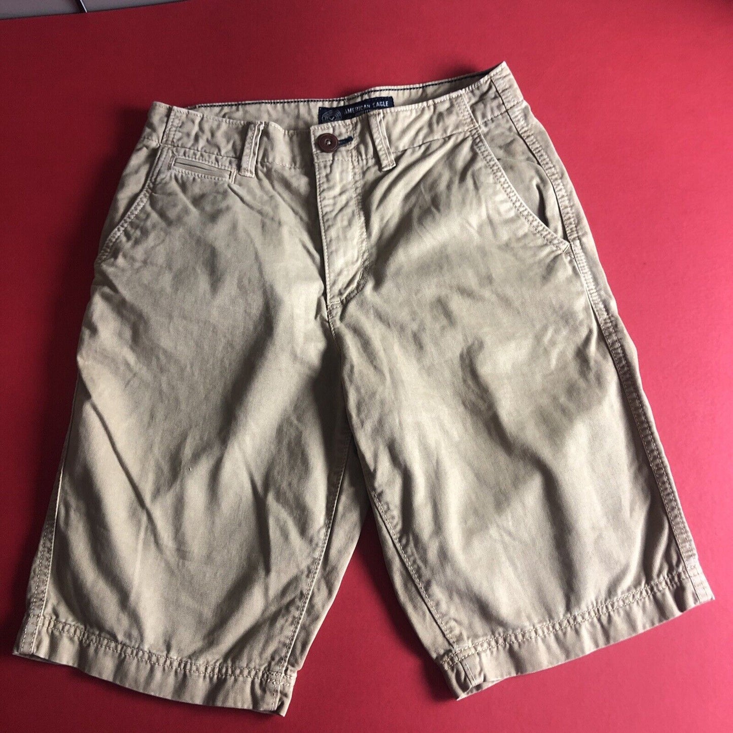 American Eagle Longer Length Shorts Mens Size 28 Color Khaki 0115