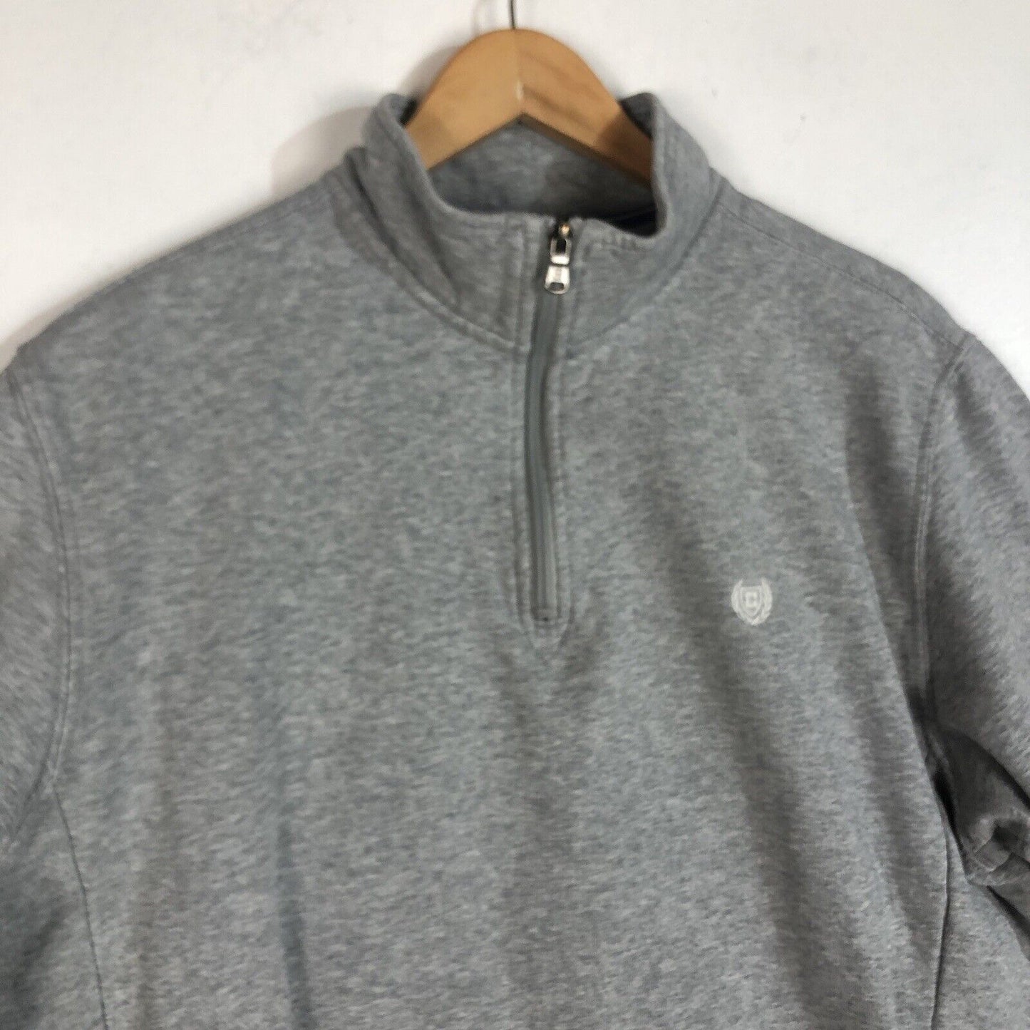Chaps Pullover Sweater Men’s Large Color Gray Long Sleeve Quarter Zip