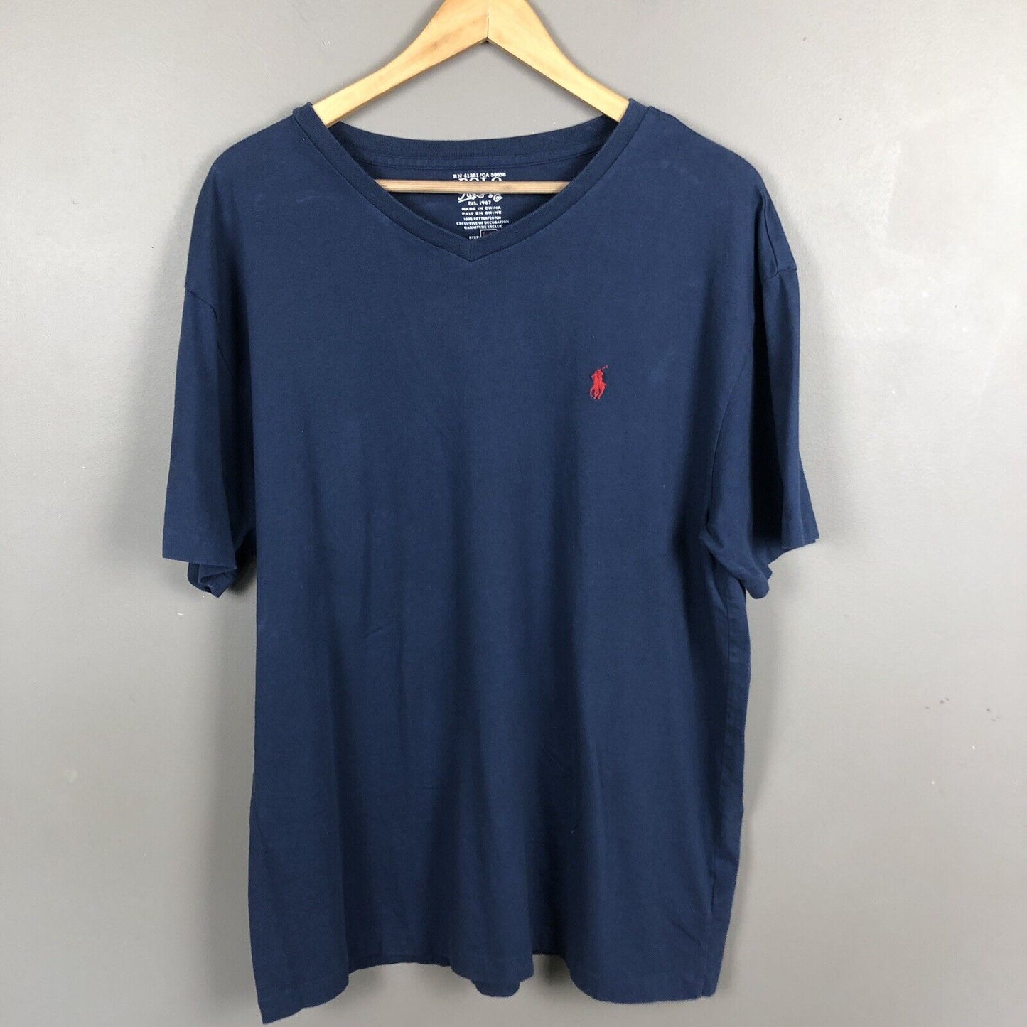 Polo Ralph Lauren Men’s V Neck Tshirt Size L Blue Short Sleeve Pullover