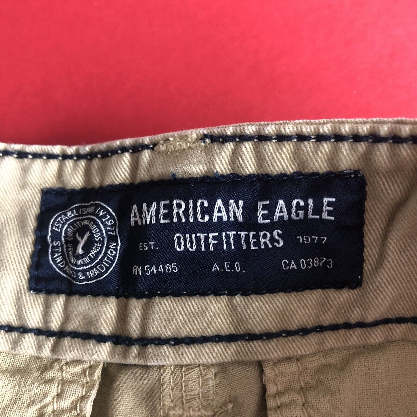 American Eagle Longer Length Shorts Mens Size 28 Color Khaki 0115