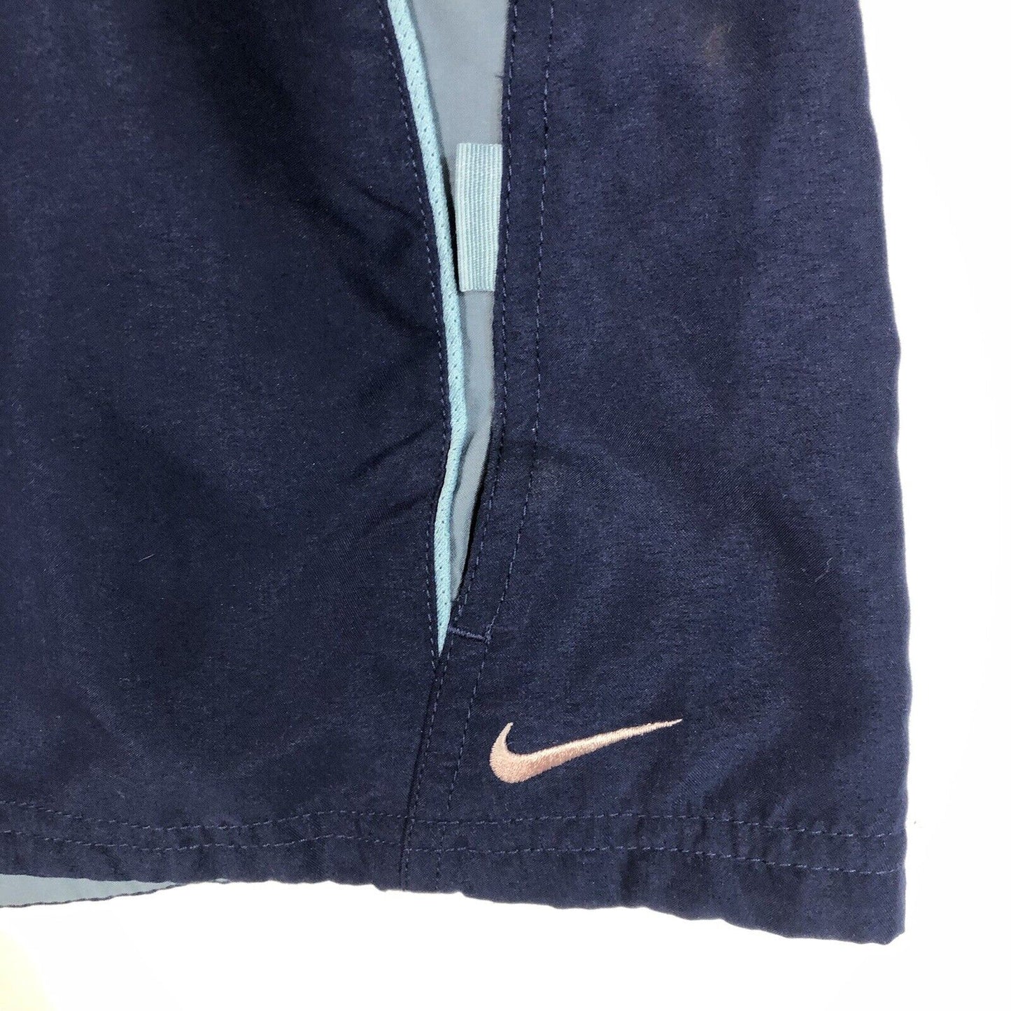 Vintage Nike Mens Swim Trunks XL Blue with Drawstrings and Liner Pre Owned