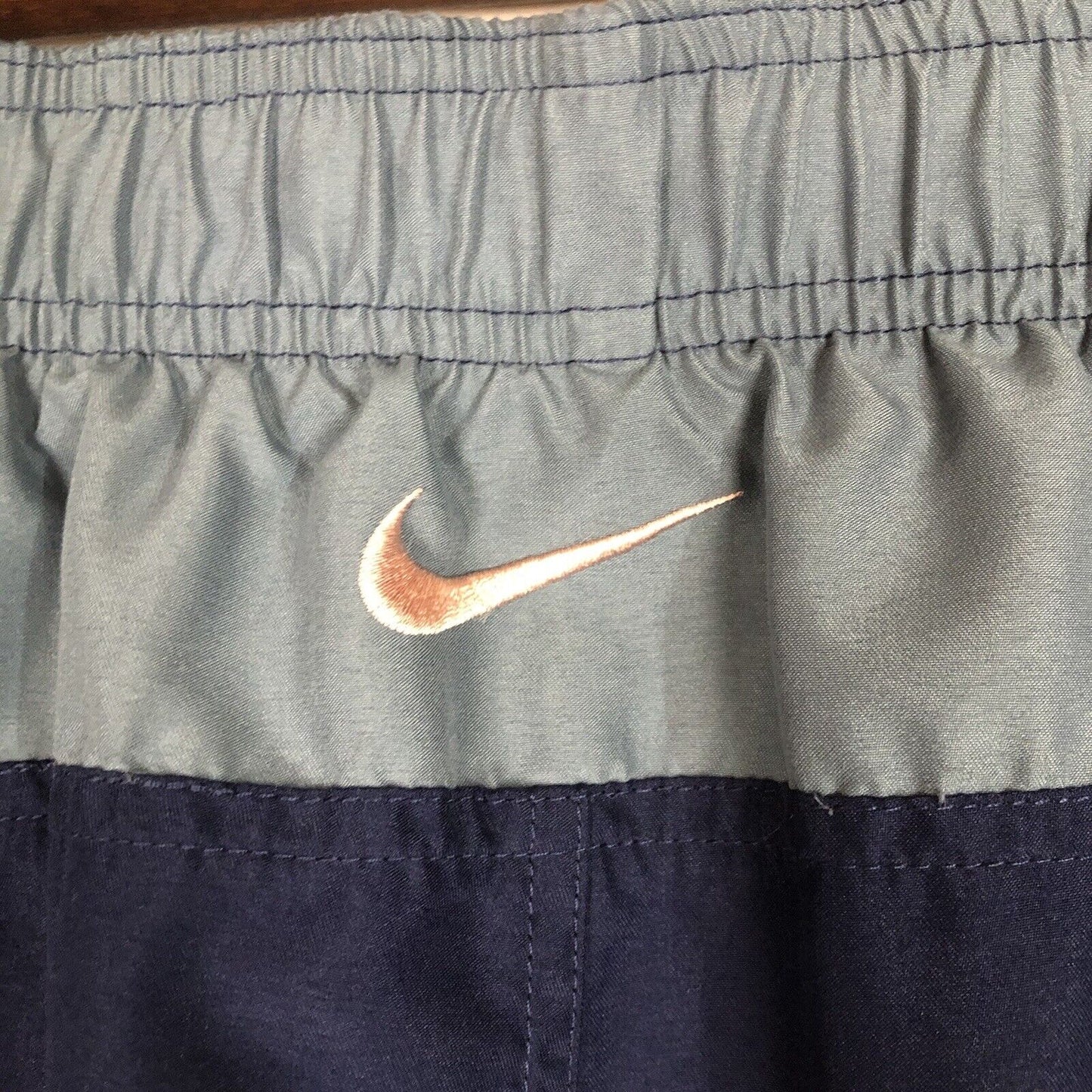 Vintage Nike Mens Swim Trunks XL Blue with Drawstrings and Liner Pre Owned