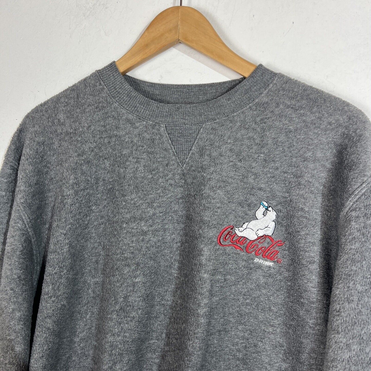 Coca Cola Sweatshirt Adult Size Large (11/13 ) Gray Long Sleeve (Soft Material)