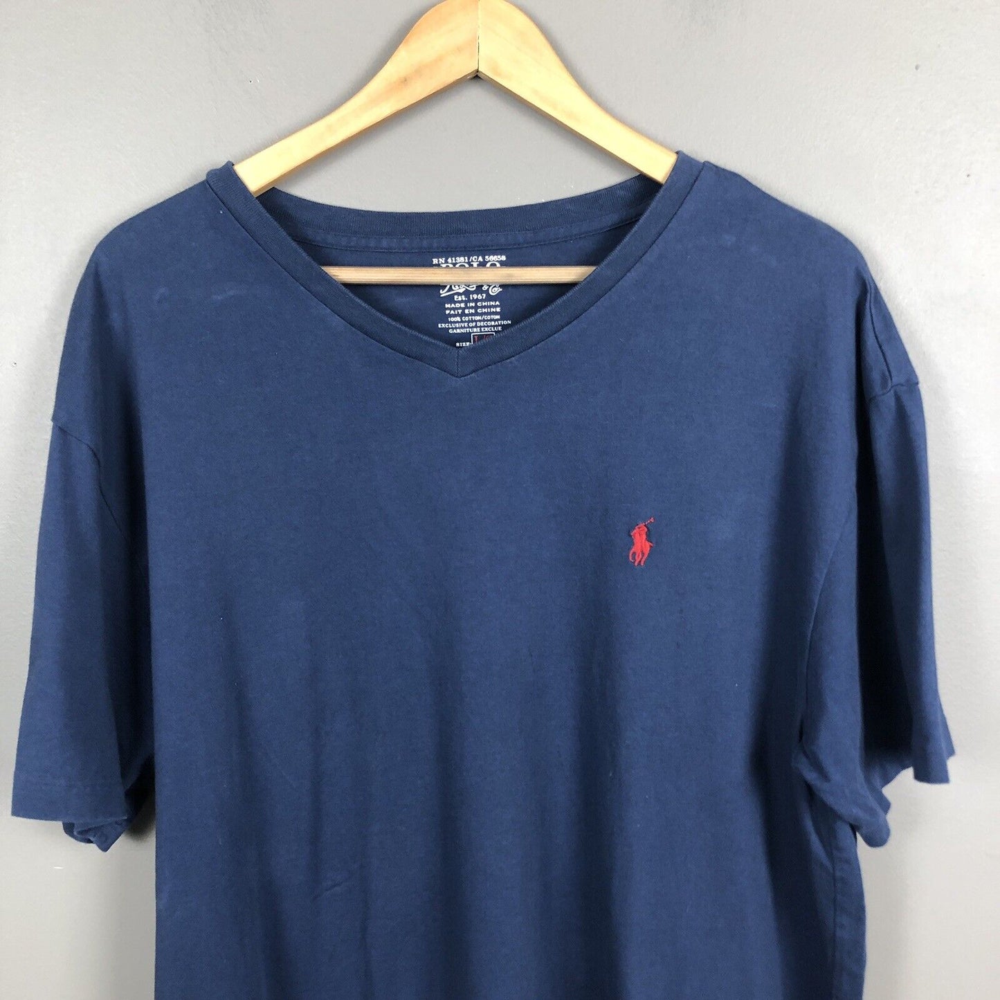 Polo Ralph Lauren Men’s V Neck Tshirt Size L Blue Short Sleeve Pullover