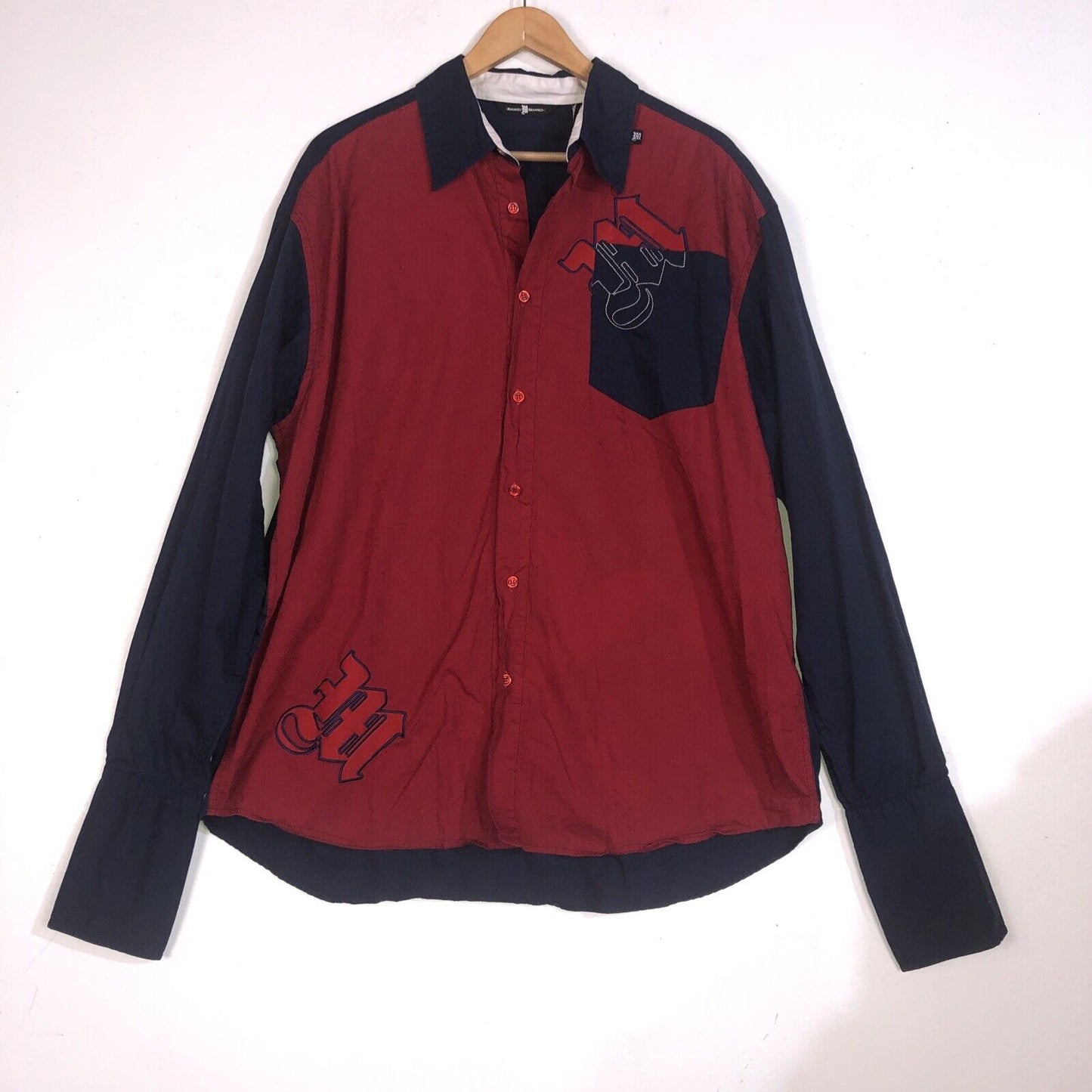Vintage Makaveli Tupac Shirt Mens Size XL Color Red/Blue
