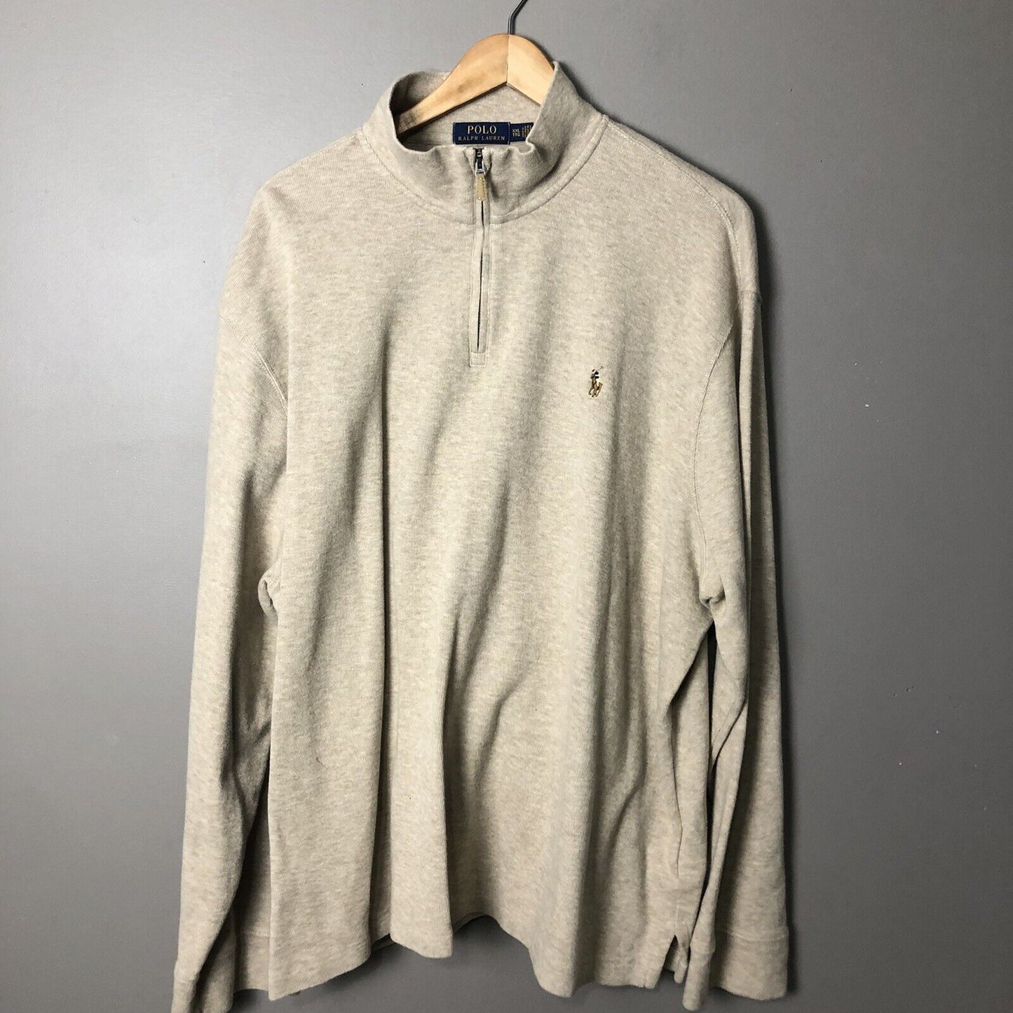 Polo Ralph Lauren Mens Pullover Sweater Size 2XL Beige Long Sleeve Eatate Rib