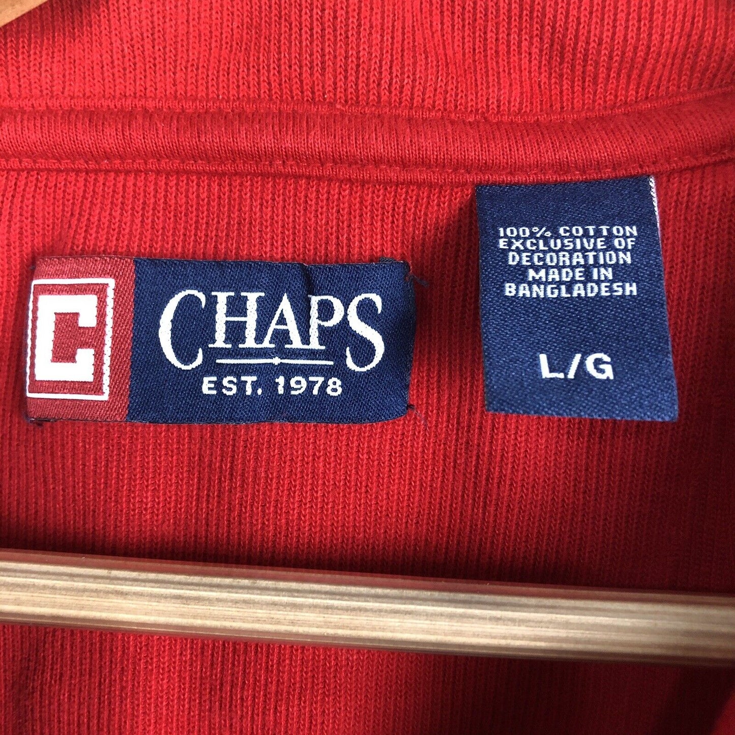 Chaps Men’s Pullover Sweater Men’s Size Large Red Long Sleeve Casual