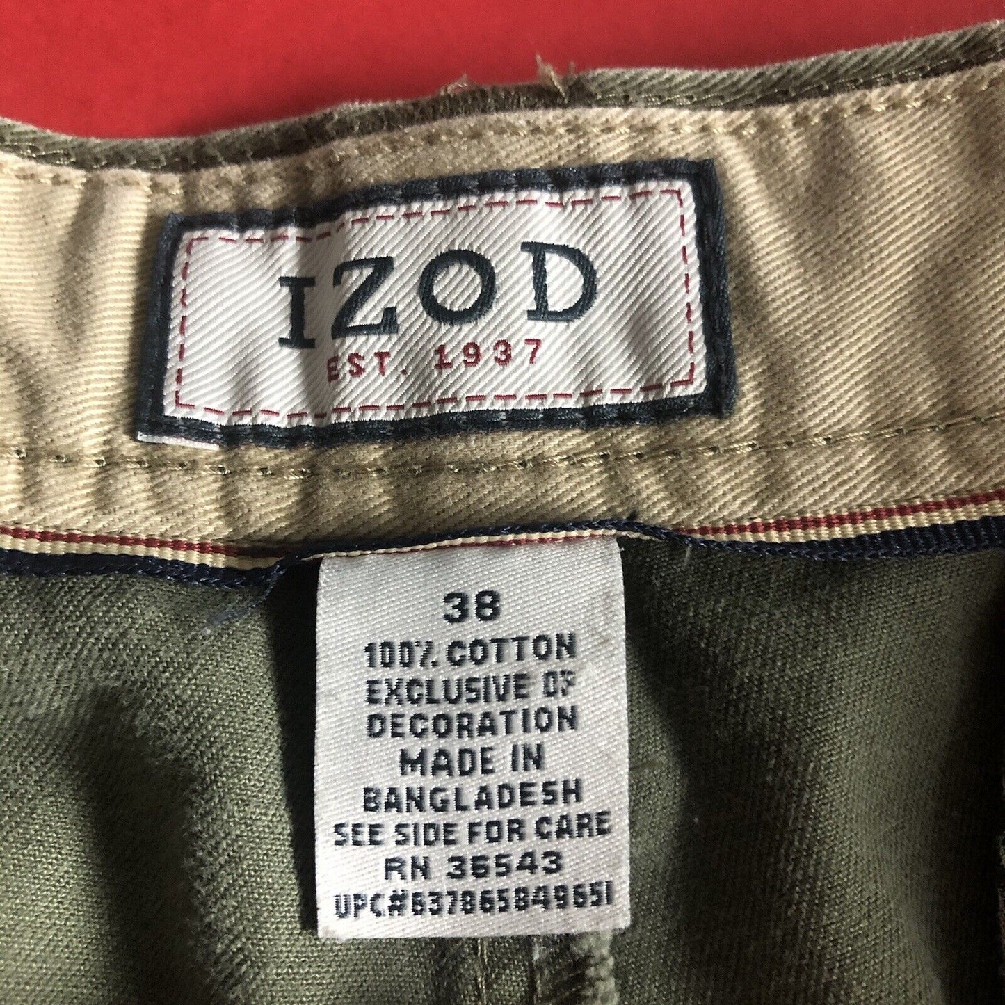Izod Shorts Mens Size 38 Color Green 0109