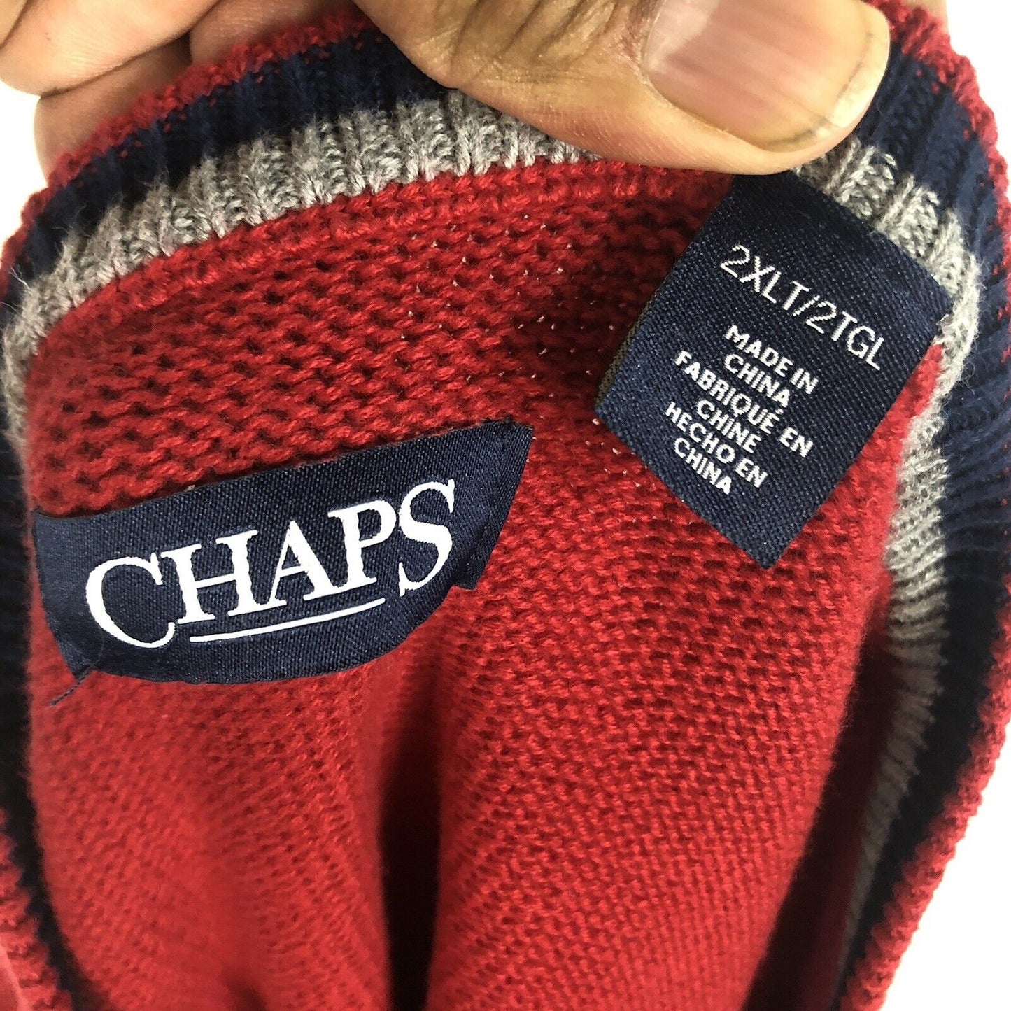 Chaps Sweater Men’s Size 2XLT Color Red Heavyweight Casual
