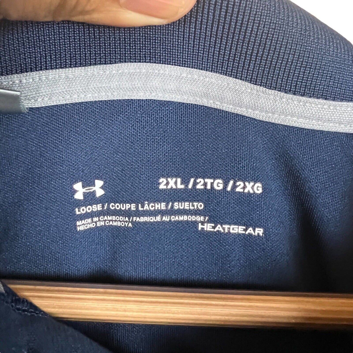 Under Armour Heat Gear Men’s Golf Shirt Size 2XL Color Blue (Pre-Owned)