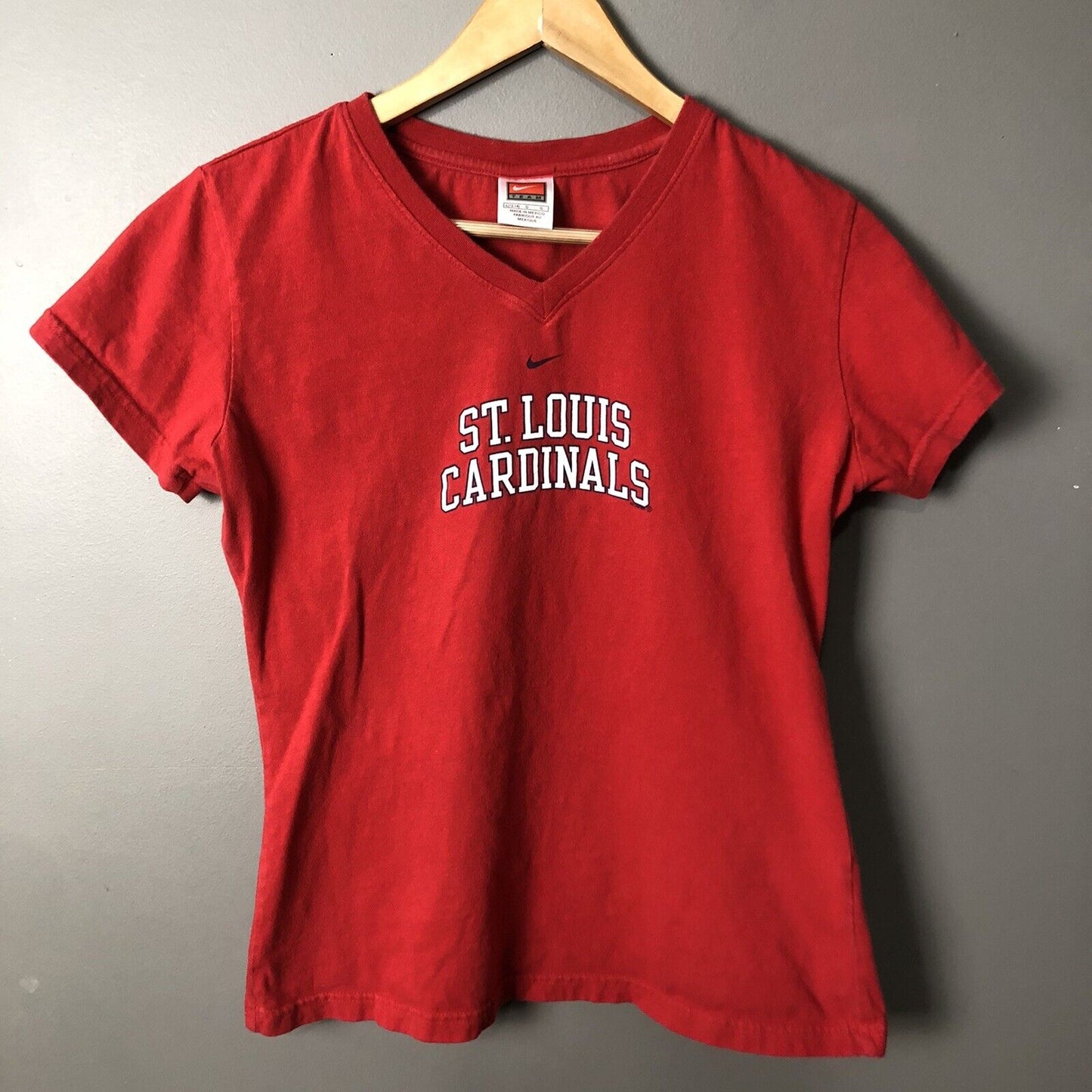 St Louis Cardinals Womens Shirt Size L (12-14) Red Short Sleeve