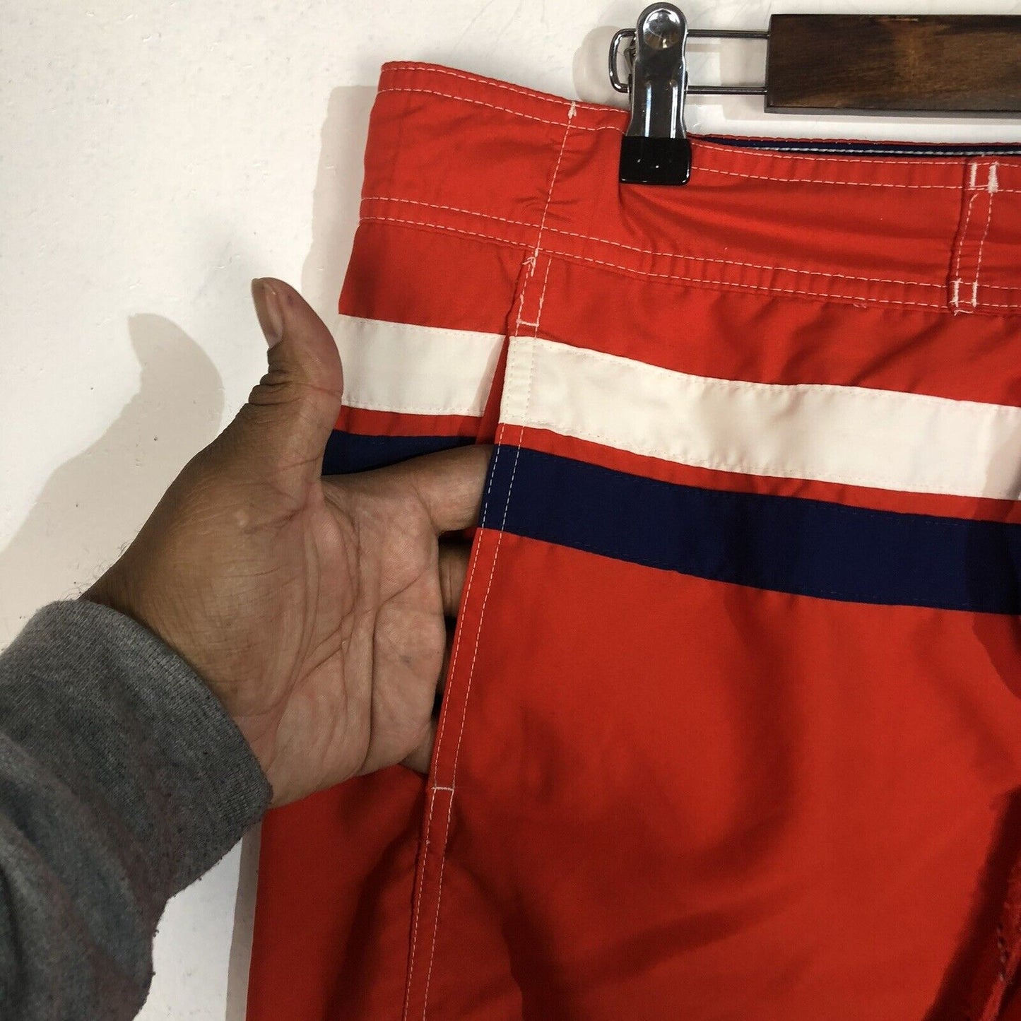 Chaps Mens Swim Trunks Size Large Color Red
