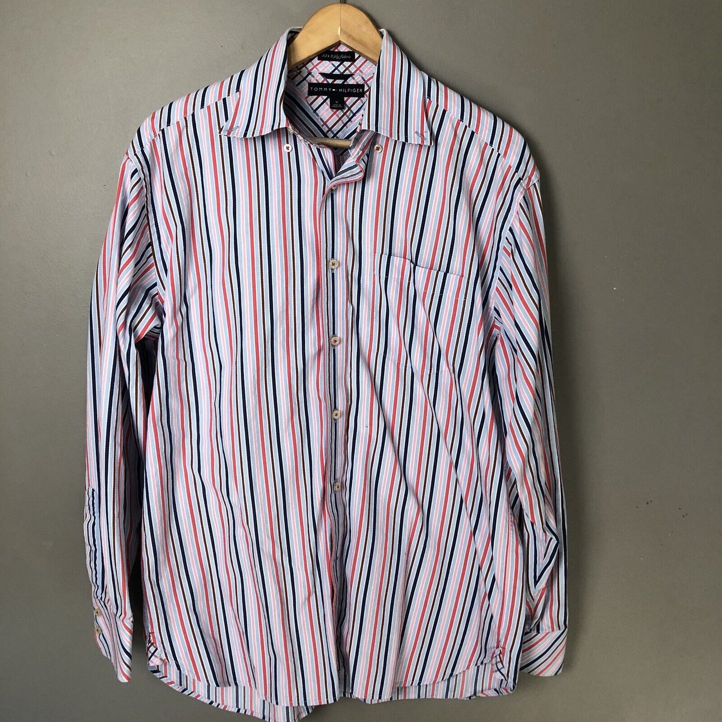 Tommy Hilfiger Men’s Button Up Shirt Size Medium Multicolor Long Sleeve Casual