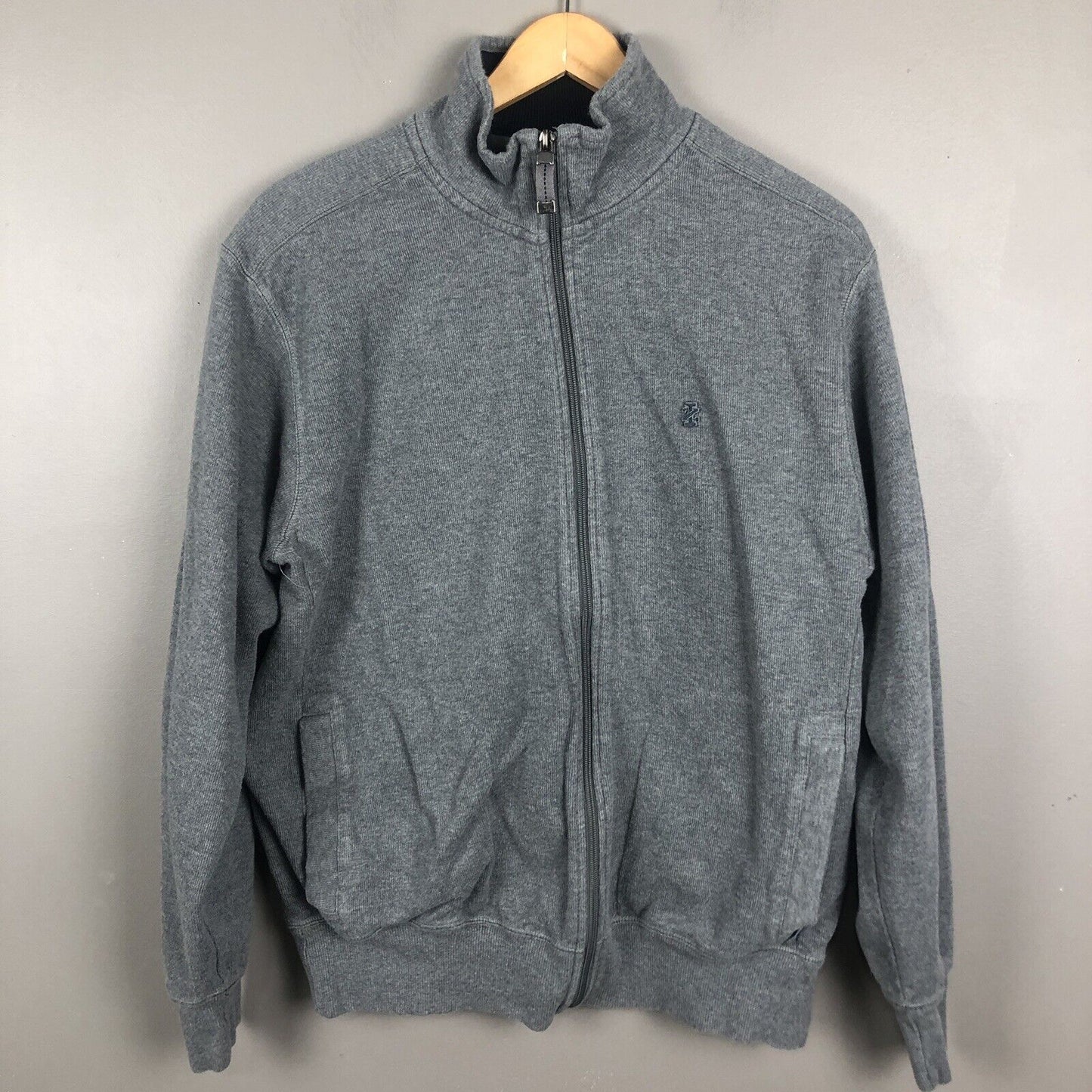 Izod Men’s Sweater Size Large Gray Full Zip Long Sleeve Heavyweight