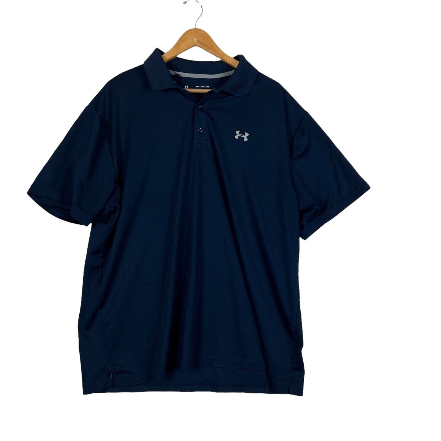 Under Armour Heat Gear Men’s Golf Shirt Size 2XL Color Blue (Pre-Owned)