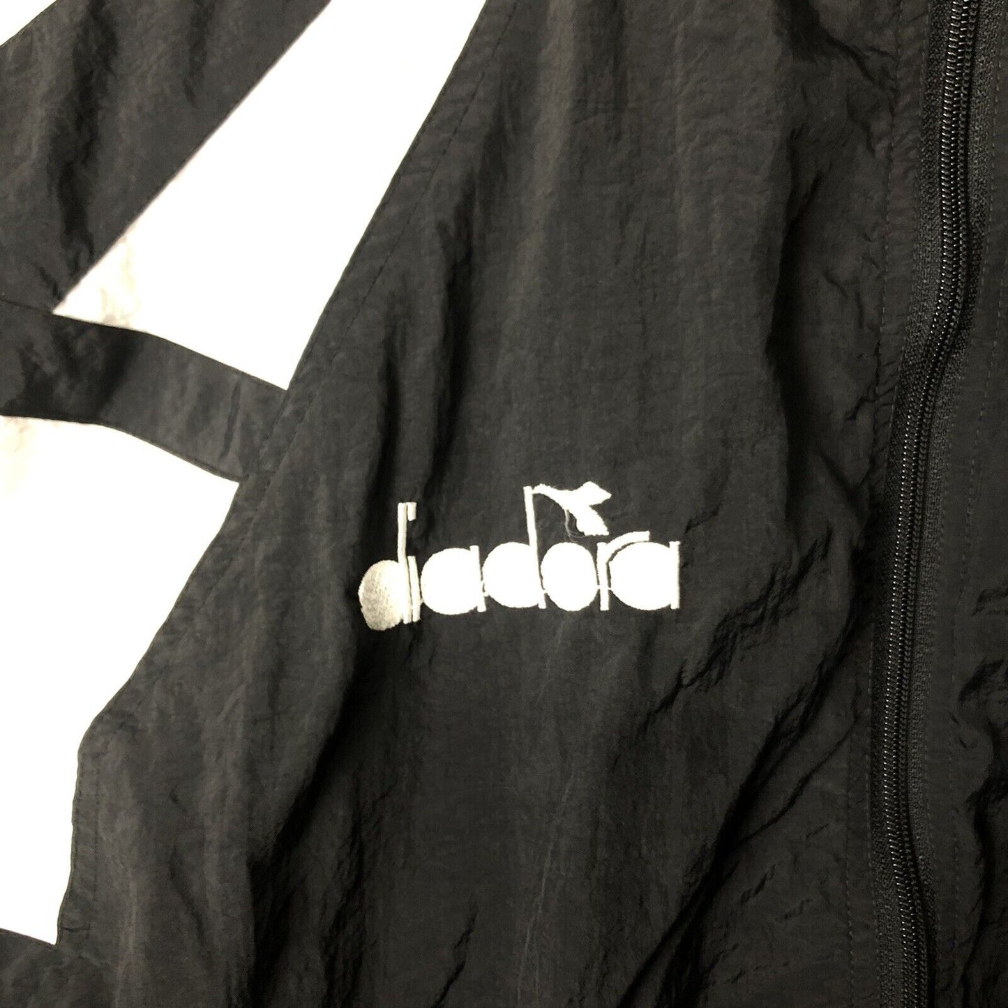 Diadora Women’s Full Zip Soccer Jacket Size Large Black & White