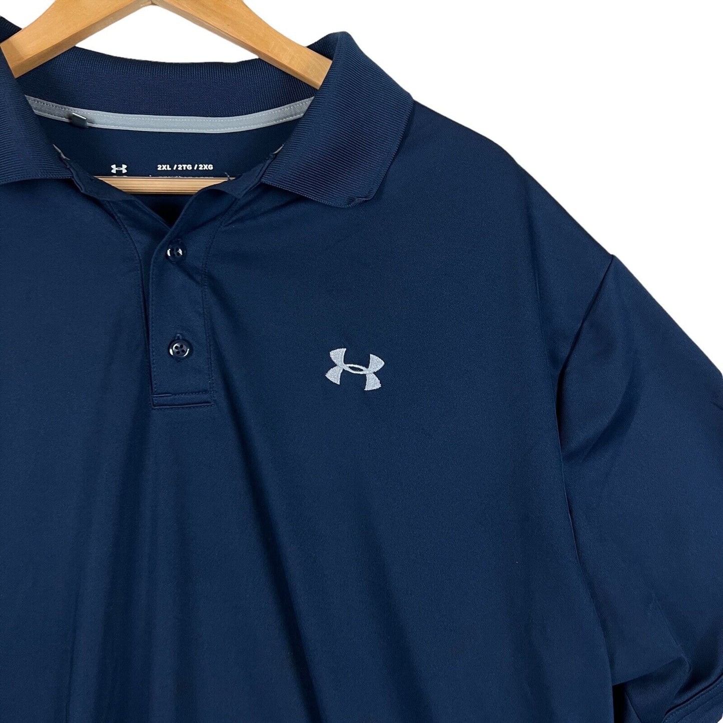 Under Armour Heat Gear Men’s Golf Shirt Size 2XL Color Blue (Pre-Owned)