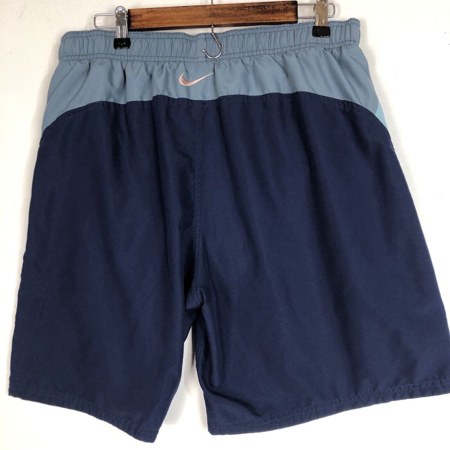 Vintage Nike Mens Swim Trunks XL Blue with Drawstrings and Liner Pre Owned