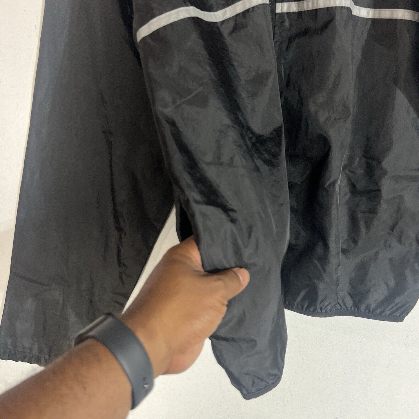 Vintage Sports Illustrated Windbreaker Jacket Mens XL Lightweight Full Zip Black
