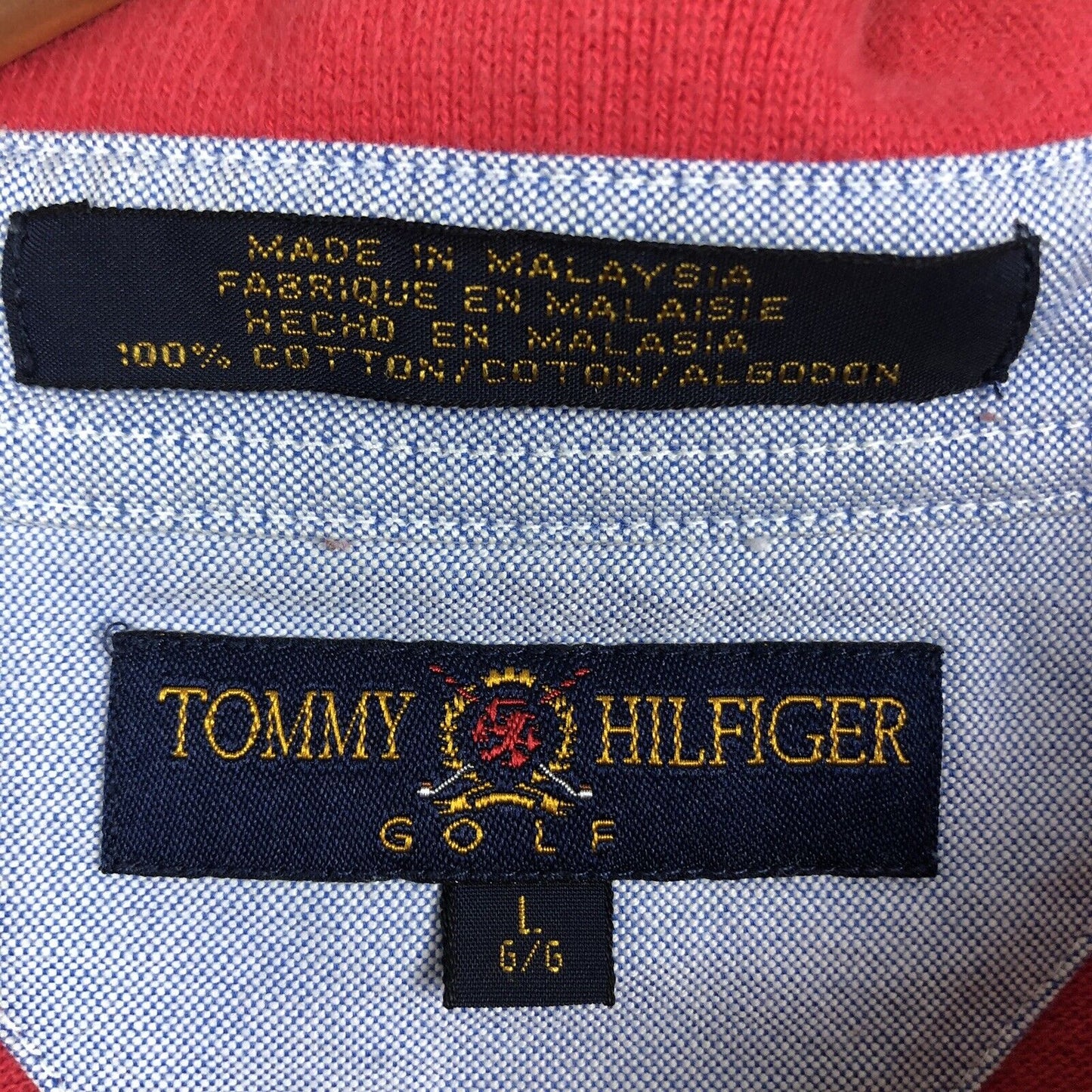 Tommy Hilfiger Golf Men’s Polo Shirt Size Large Pink Short Sleeve Pullover