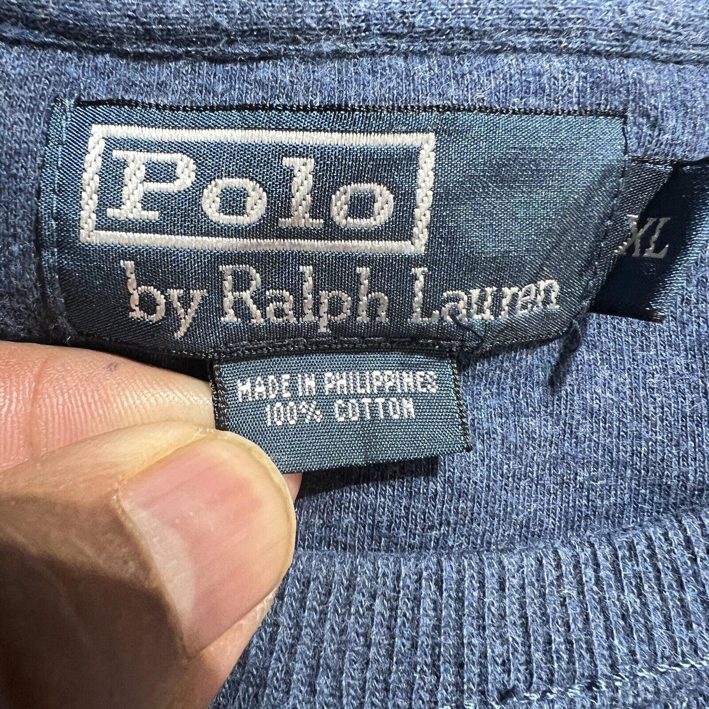 Vintage Polo Ralph Lauren Sweatshirt Men’s XL Color Blue Heavyweight Pullover