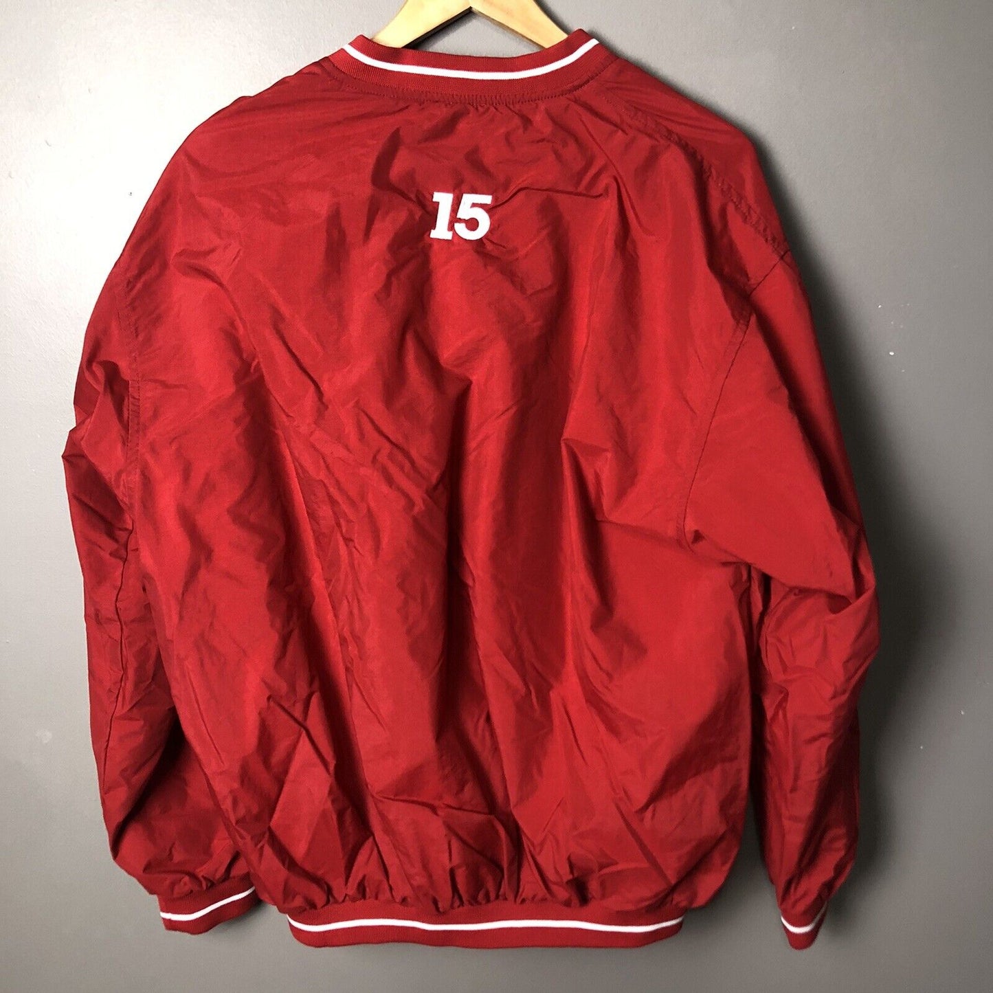 Rawlings Boston Redsox Pullover Jacket Adult Medium Red Dustin Pedroia #15