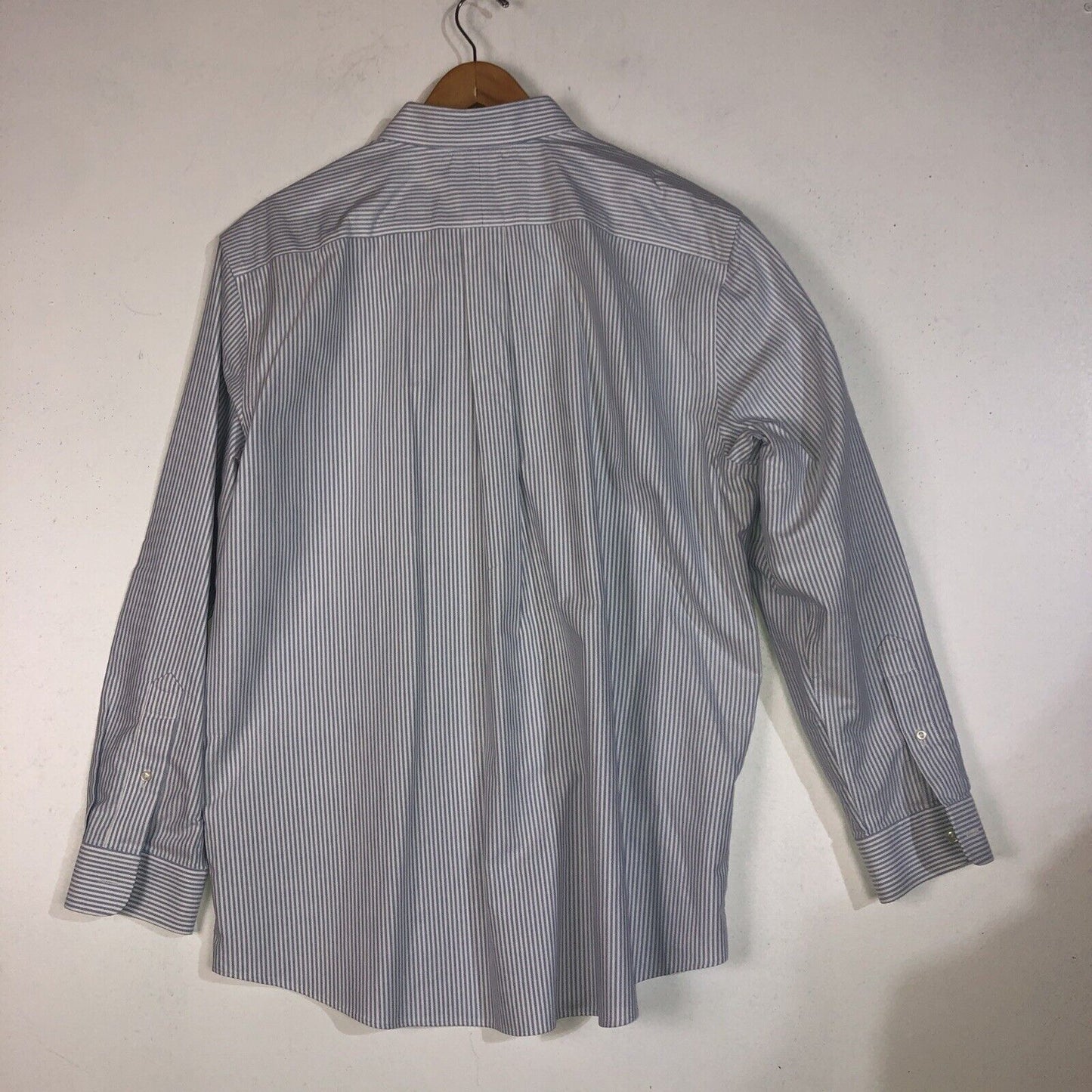 L.L. Bean Button Down Shirt Mens Size 17-34 Color Blue/White