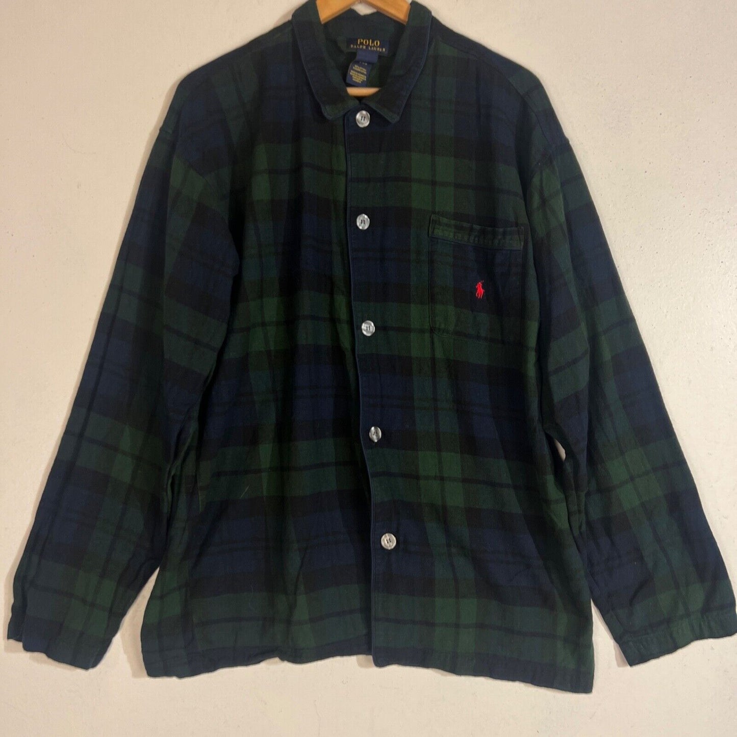Polo Ralph Lauren Sleep Shirt Men's Large Multicolor Long Sleeve Button Down