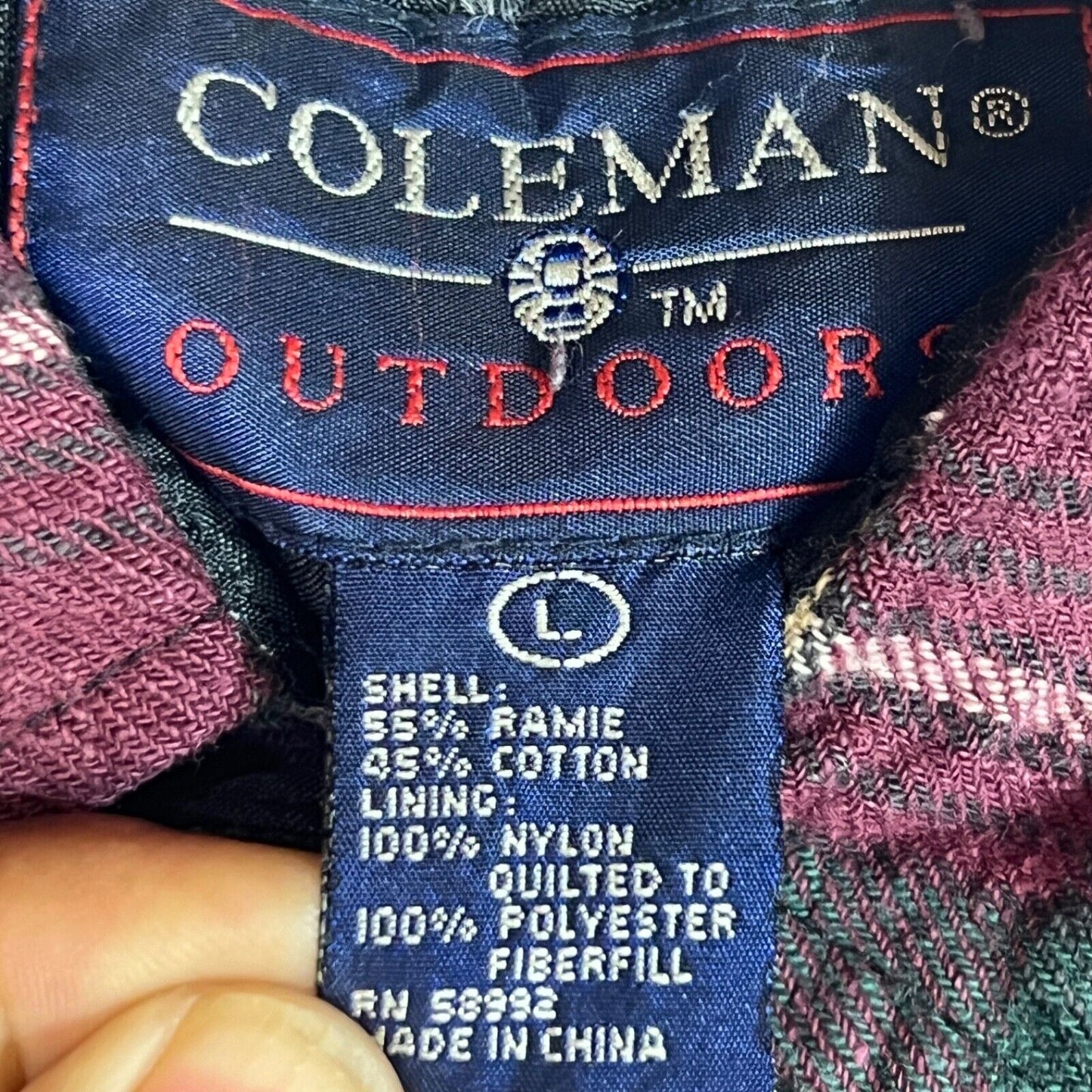 Coleman Outdoor Lined Shirt Men's Size Large Multicolor Button Down Heavyweight
