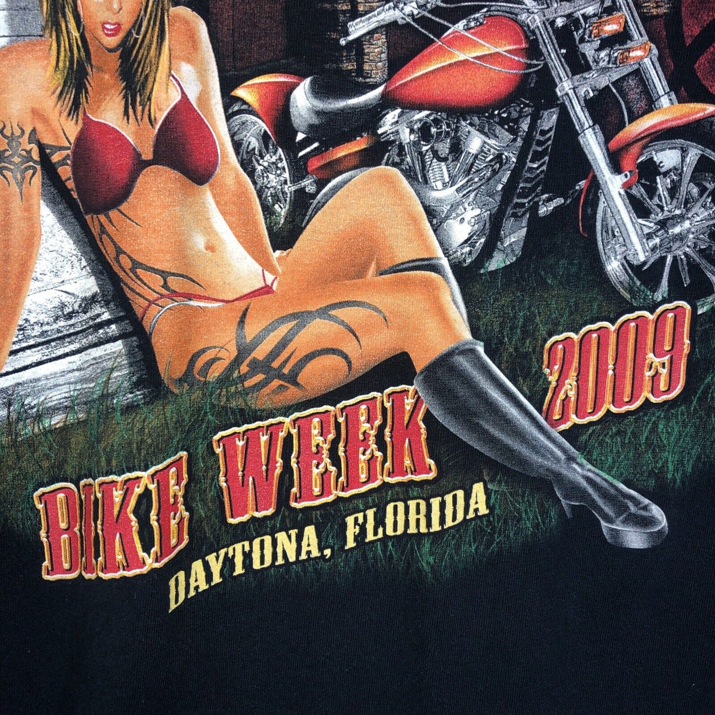 Boot Heel Saloon T Shirt Mens Size 3XL Color Black Bike Week 2009