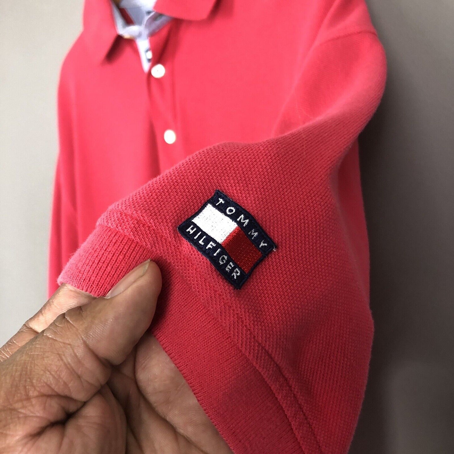 Tommy Hilfiger Golf Men’s Polo Shirt Size Large Pink Short Sleeve Pullover