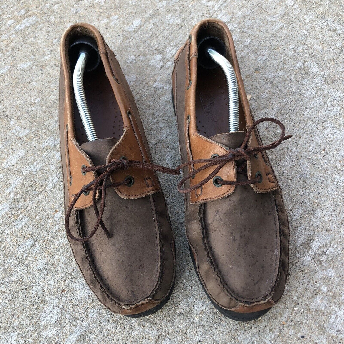 COLORADO mens boat shoes size 12M leather brown hood condition (0710150)