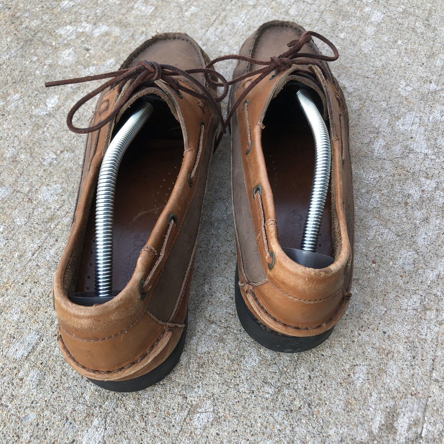COLORADO mens boat shoes size 12M leather brown hood condition (0710150)